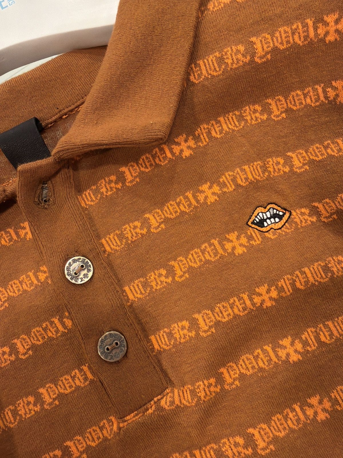 Chrome Hearts Chrome Hearts F You Orange Polo L/S Size US M / EU 48-50 / 2 - 3 Thumbnail