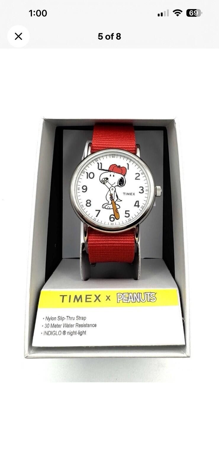 Timex Timex x Peanuts Snoopy 38mm Fabric Strap Watch Size ONE SIZE - 1 Thumbnail