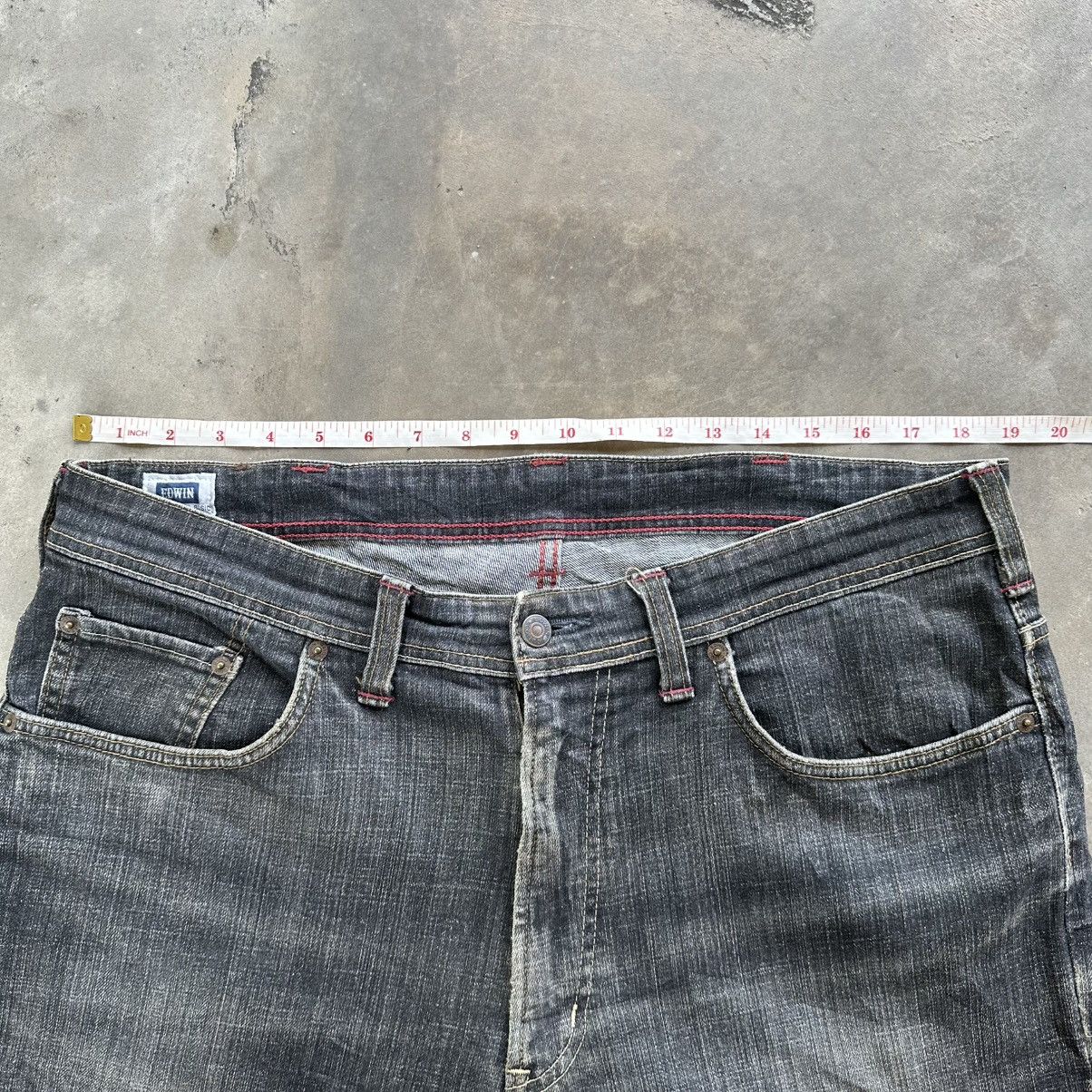 Japanese Brand Vintage Edwin Faded Black Distressed Denim Jean Pant W37 Size US 37 - 8 Thumbnail