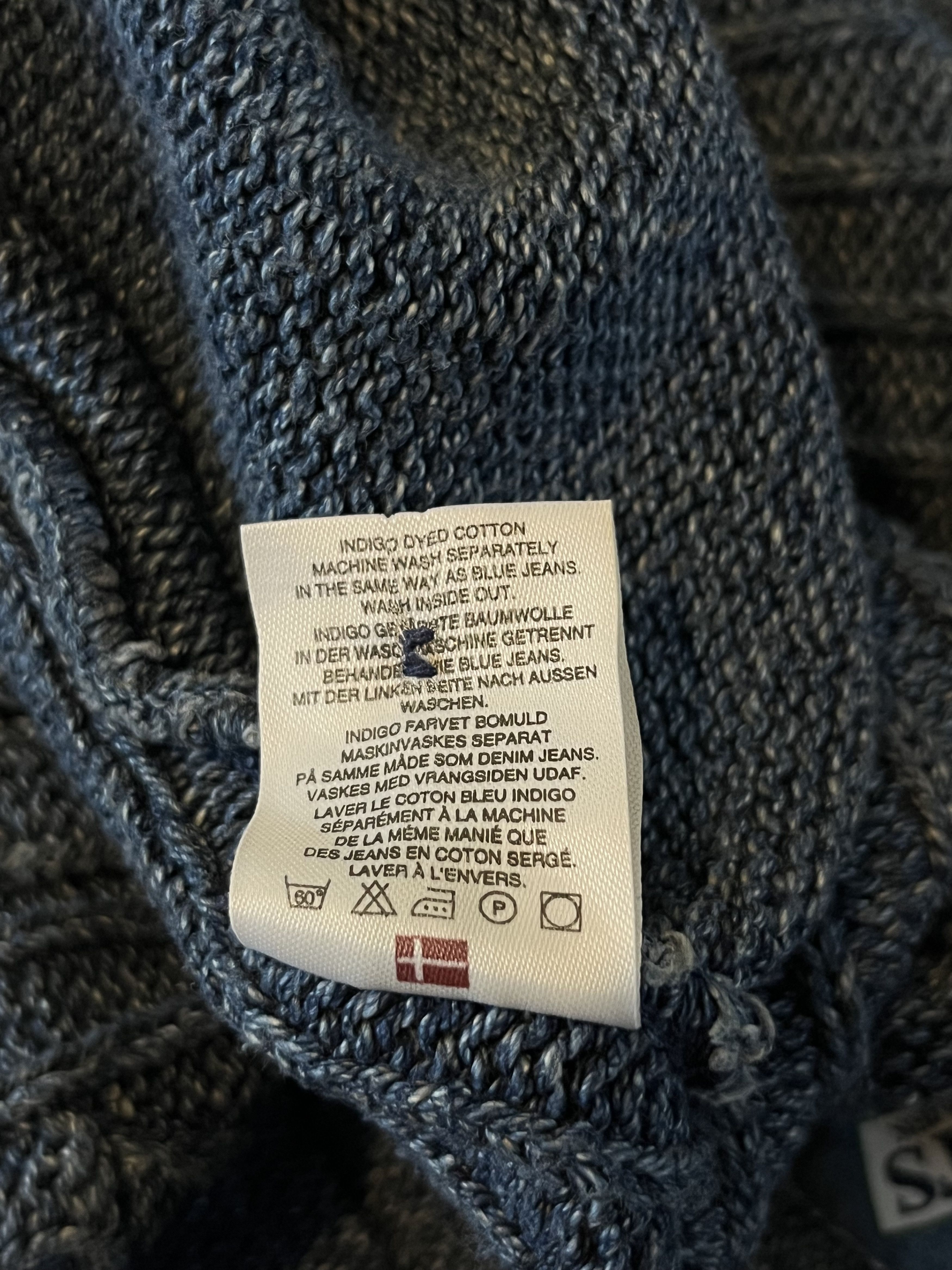 Aran Isles Knitwear × Vintage 90s Blue Willis Fisherman Chunky Knit Cardigan Size US M / EU 48-50 / 2 - 7 Thumbnail