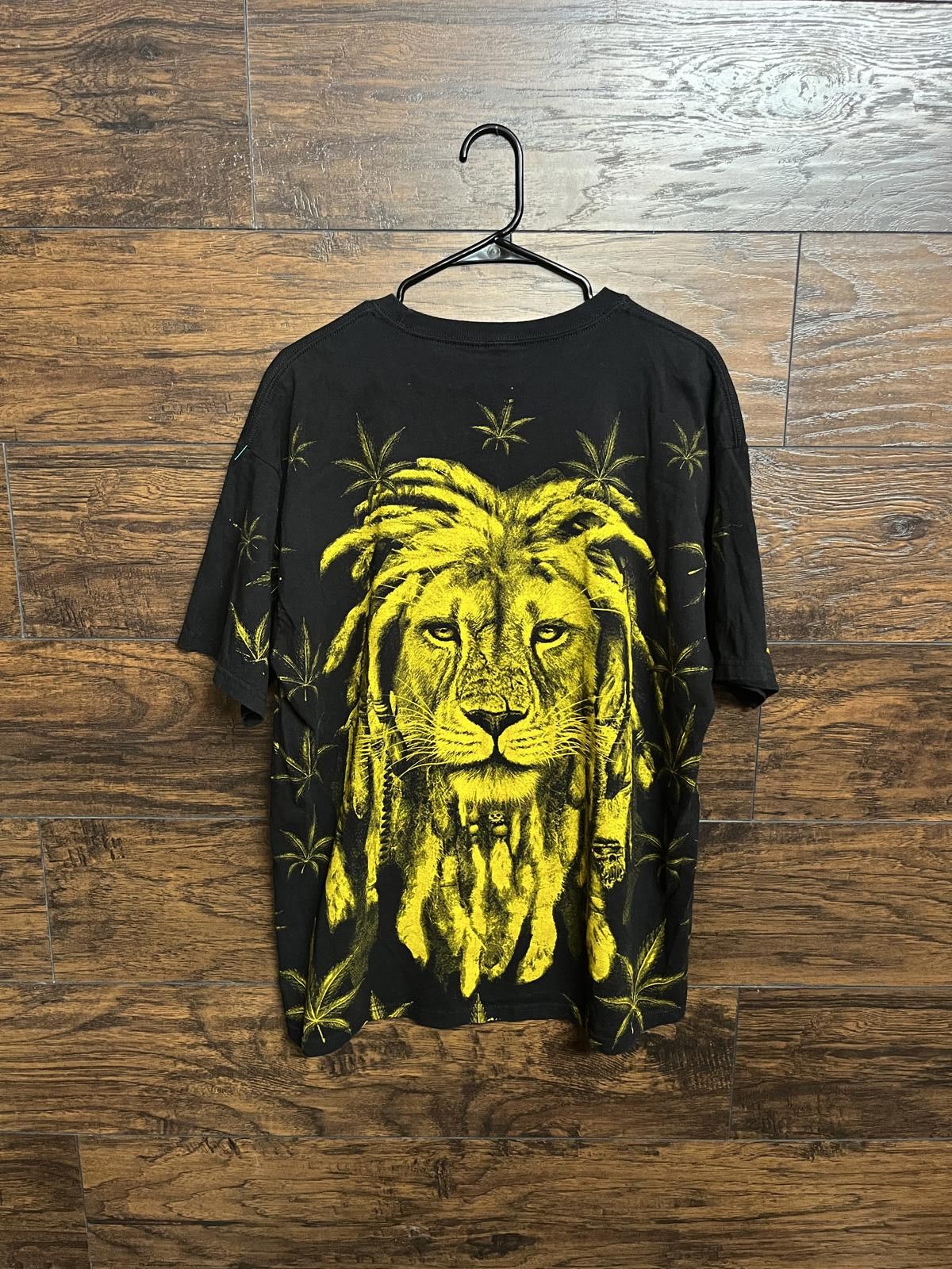 Designer Marijuana Rasta Lion Dreadlocks T-shirt - 2 Sided Tee XL Size US XL / EU 56 / 4 - 2 Thumbnail