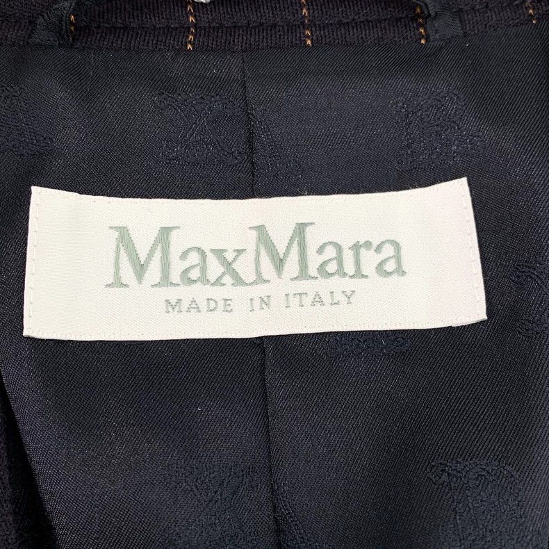 Max Mara Max Mara Navy vertical striped wool lapel double-breasted Size S / US 4 / IT 40 - 5 Thumbnail