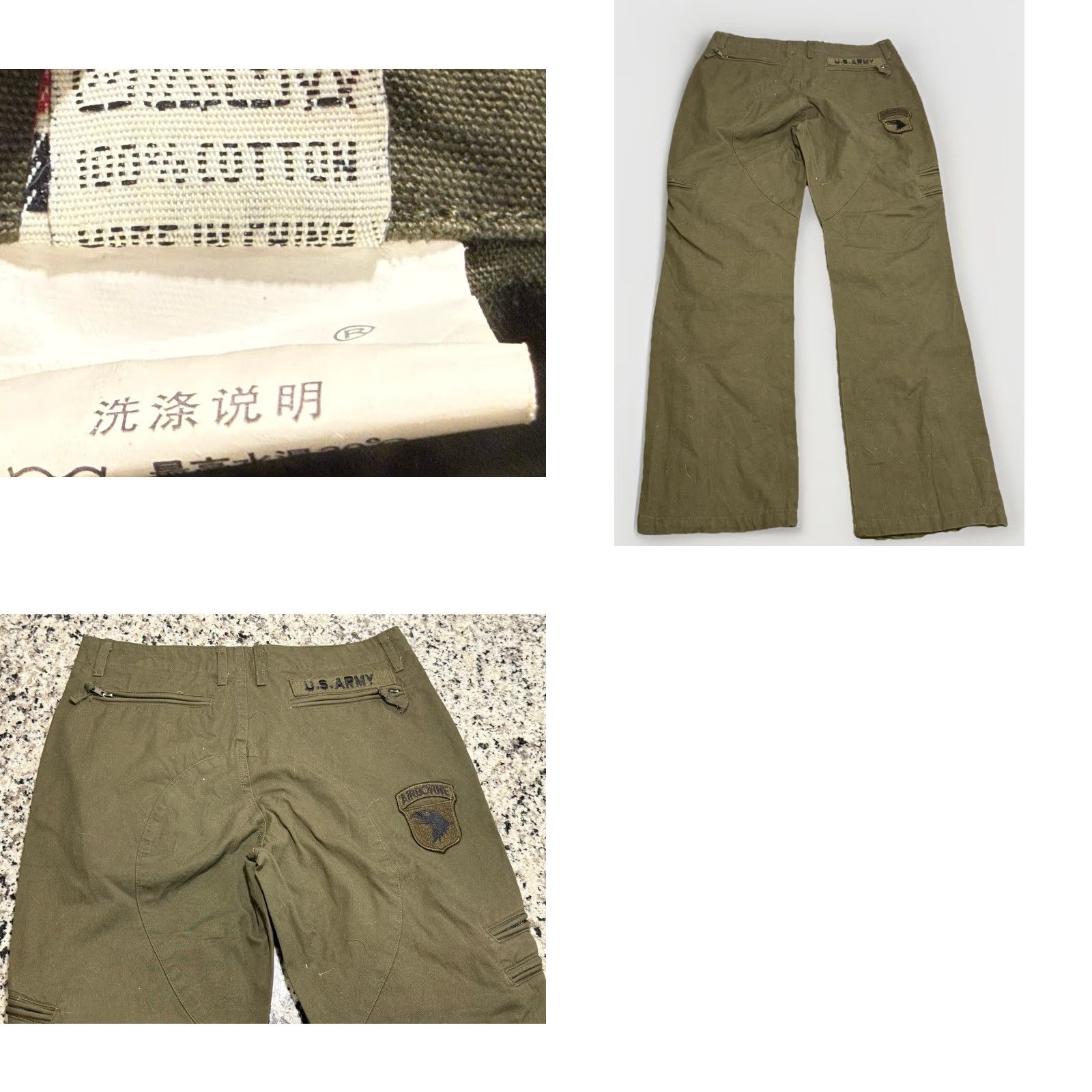 Vintage VINTAGE Union Army US Airborne Military Mens 31x30.5 Cargo Pocket Green Pants Size US 31 - 8 Thumbnail