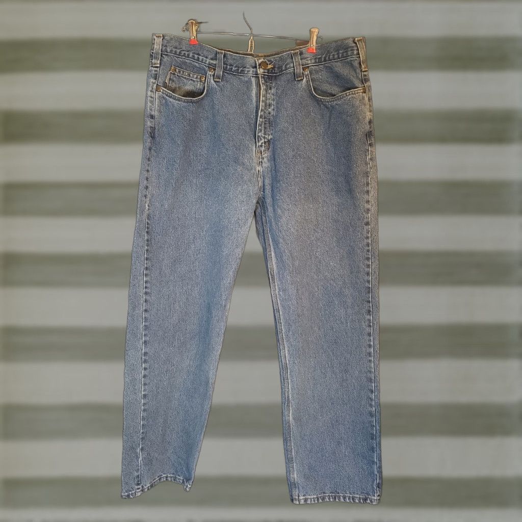 Carhartt Carhartt Jeans - Relaxed Fit Straight Leg 40x33 Light Wash Denim Men’s 5-Pocket Zipper Logo Size US 40 / EU 56 - 1 Thumbnail
