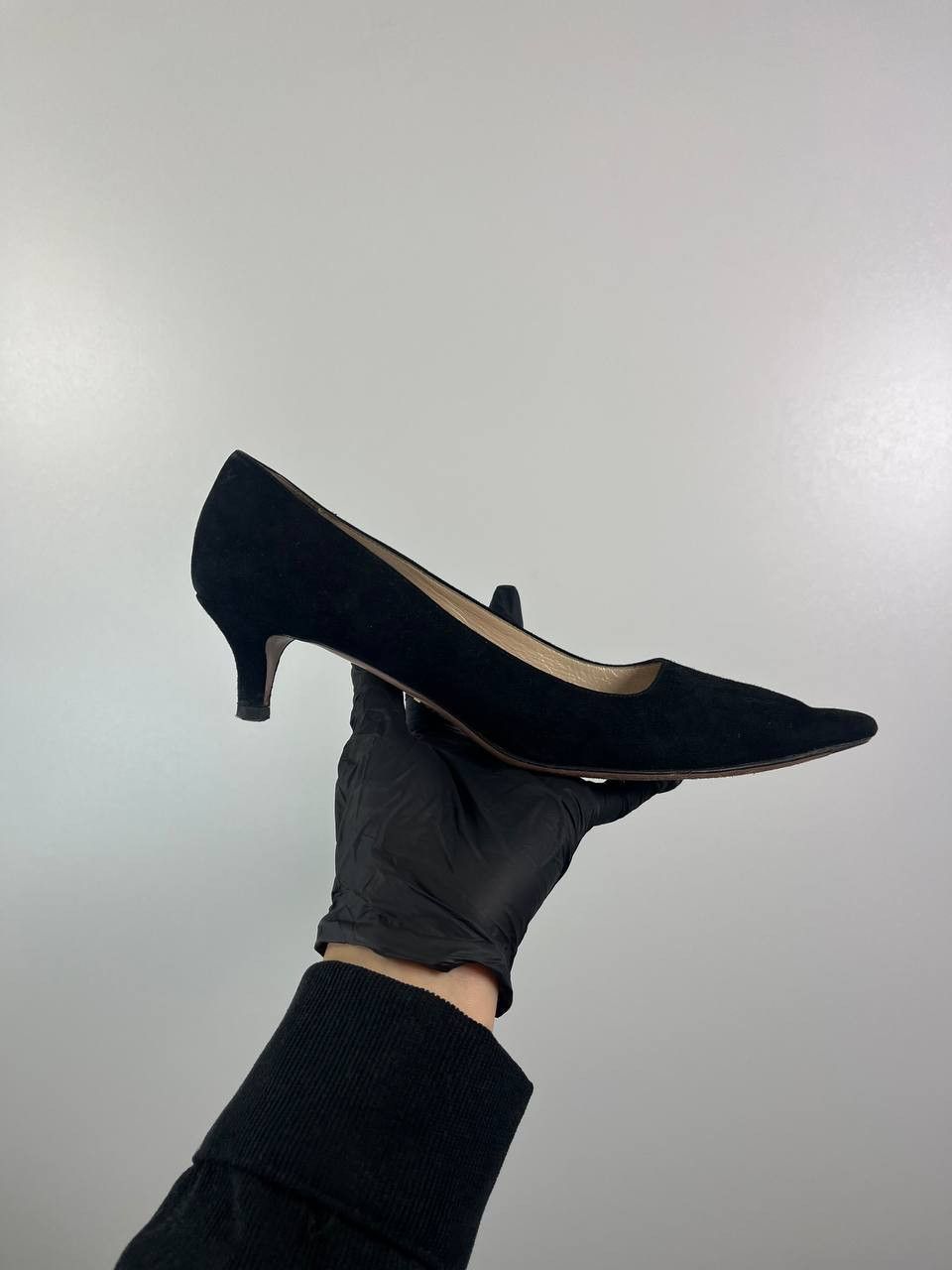 Prada Prada Black Suede Pointed Toe Ballet Flats Womens Size 39 Size US 9 / IT 39 - 5 Thumbnail