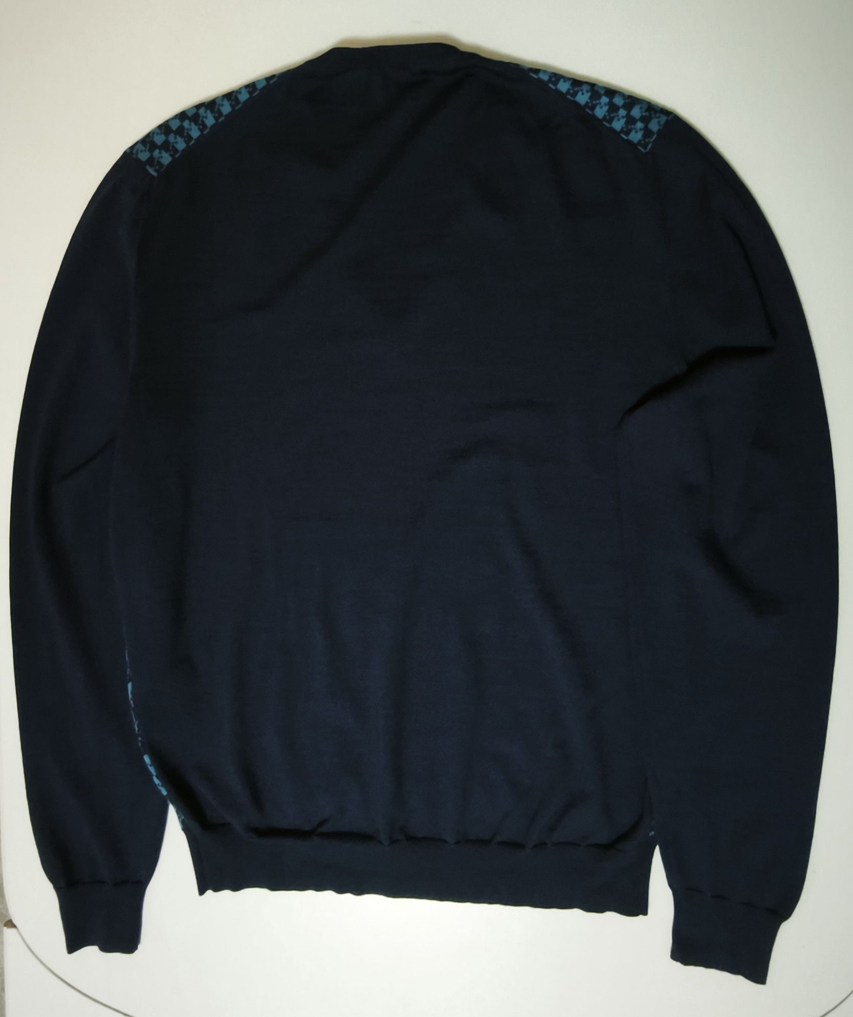 Prada Fall 2017 - Virgin wool sweater - blue chevron print Size US M / EU 48-50 / 2 - 21 Thumbnail