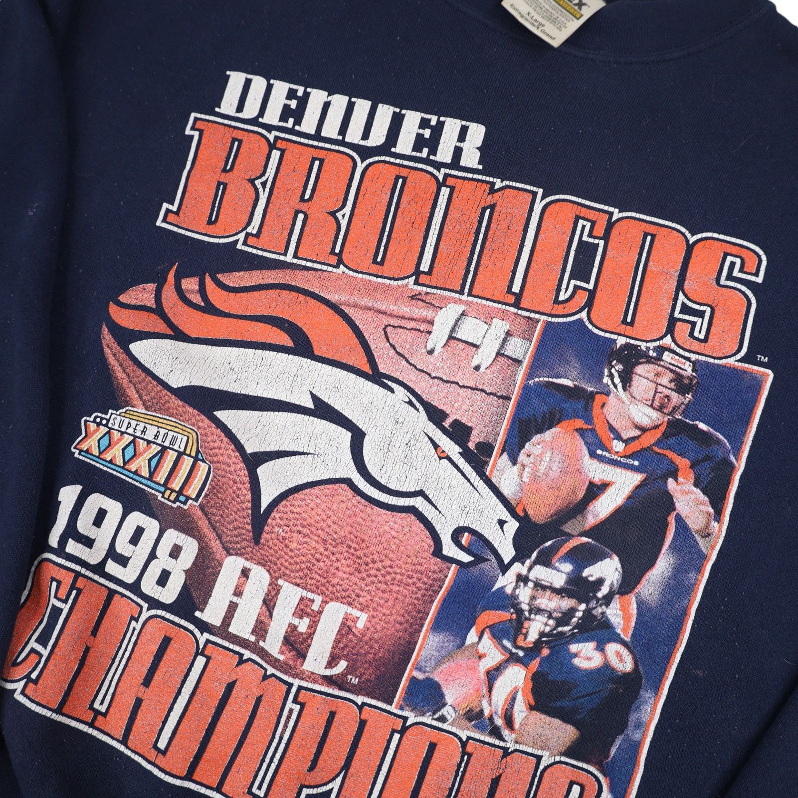 NFL × Vintage Vintage 90s Denver Broncos Champions Graphic Sweatshirt Size US XL / EU 56 / 4 - 4 Thumbnail