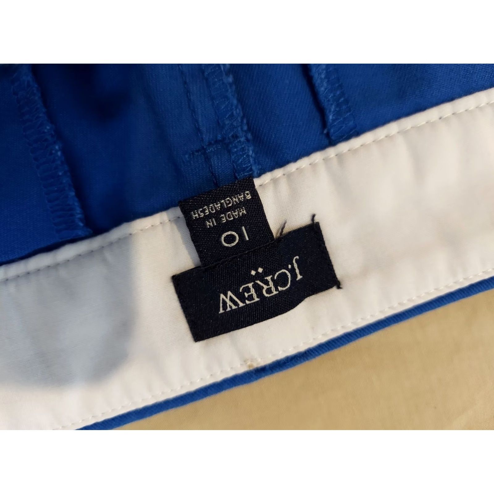 J.Crew Womens Khaki Shorts Blue Cotton Chino J. Crew 10 Size 32" / US 10 / IT 46 - 3 Thumbnail