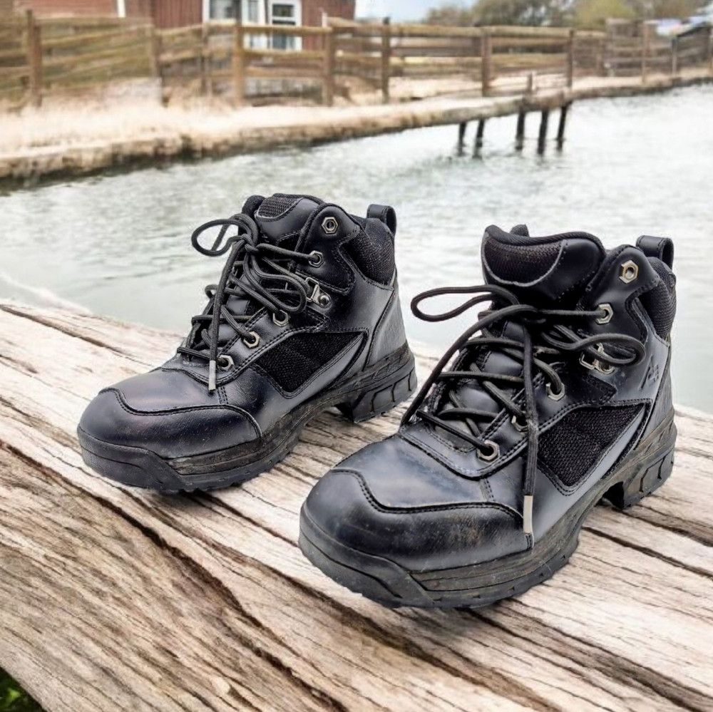 Ace Boot Co. Black Leather Unisex Work Boots M 7 W 8.5 Ace 69238 Voyager Size US 7 / EU 40 - 1 Thumbnail