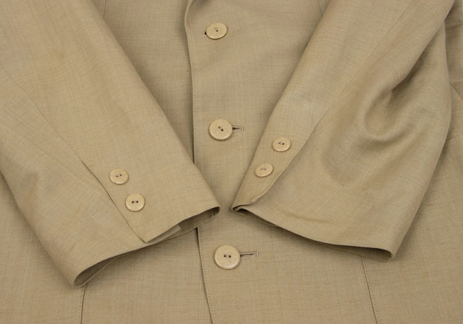 Jean Paul Gaultier Cotton Linen 3-Button Jacket in Beige, Size M Size US M / EU 48-50 / 2 - 8 Thumbnail