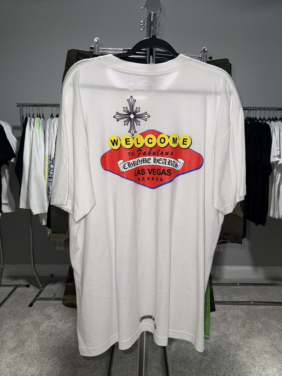 Chrome Hearts Chrome Hearts White Las Vegas Welcome Sign S/s Size US XXL / EU 58 / 5 - 1 Thumbnail