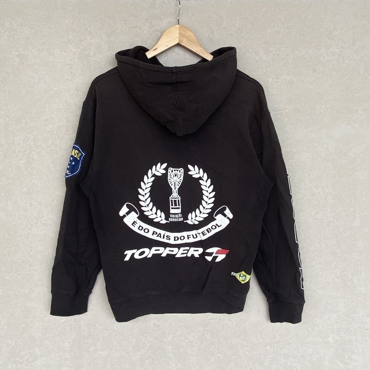 Other Vintage Topper Big Logo Embroidered Hoodie Sweater Black Size US M / EU 48-50 / 2 - 8 Thumbnail