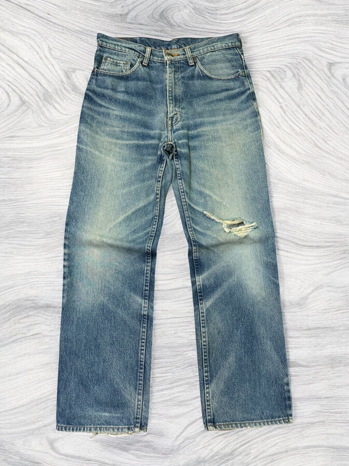 Levi's × Vintage Vintage Levi's 518 Distressed Stone Muddy Wash Denim Size US 31 - 1 Thumbnail