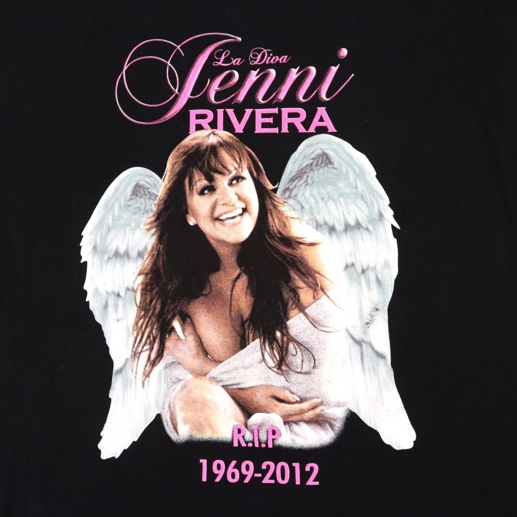 Vintage Jenni Rivera Descanse En Paz RIP tshirt XL Angel Wings Black His Men 1969 - 2012 Size US XL / EU 56 / 4 - 3 Thumbnail