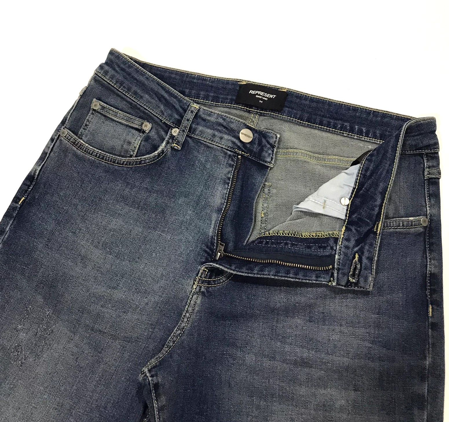 Represent Clo. Represent Jeans Repaired Denim Fadded Blue Size US 34 / EU 50 - 4 Thumbnail