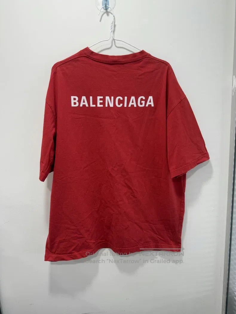 Balenciaga Balenciaga Red Letter Logo Short Sleeve Size L Size US L / EU 52-54 / 3 - 2 Thumbnail
