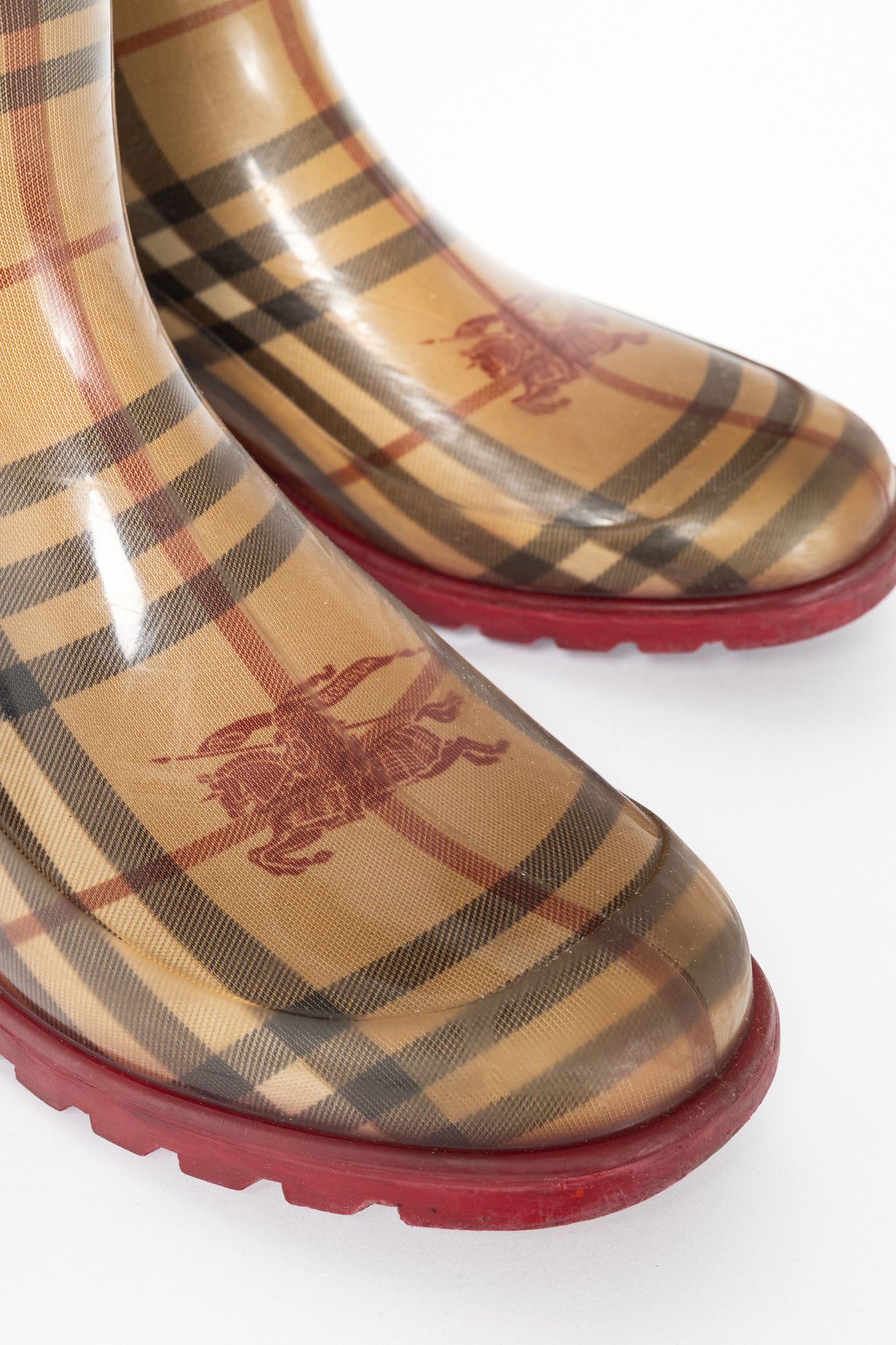 Burberry Burberry Splash Mid Haymarket Leather Rainboots Size US 6.5 / IT 36.5 - 7 Thumbnail
