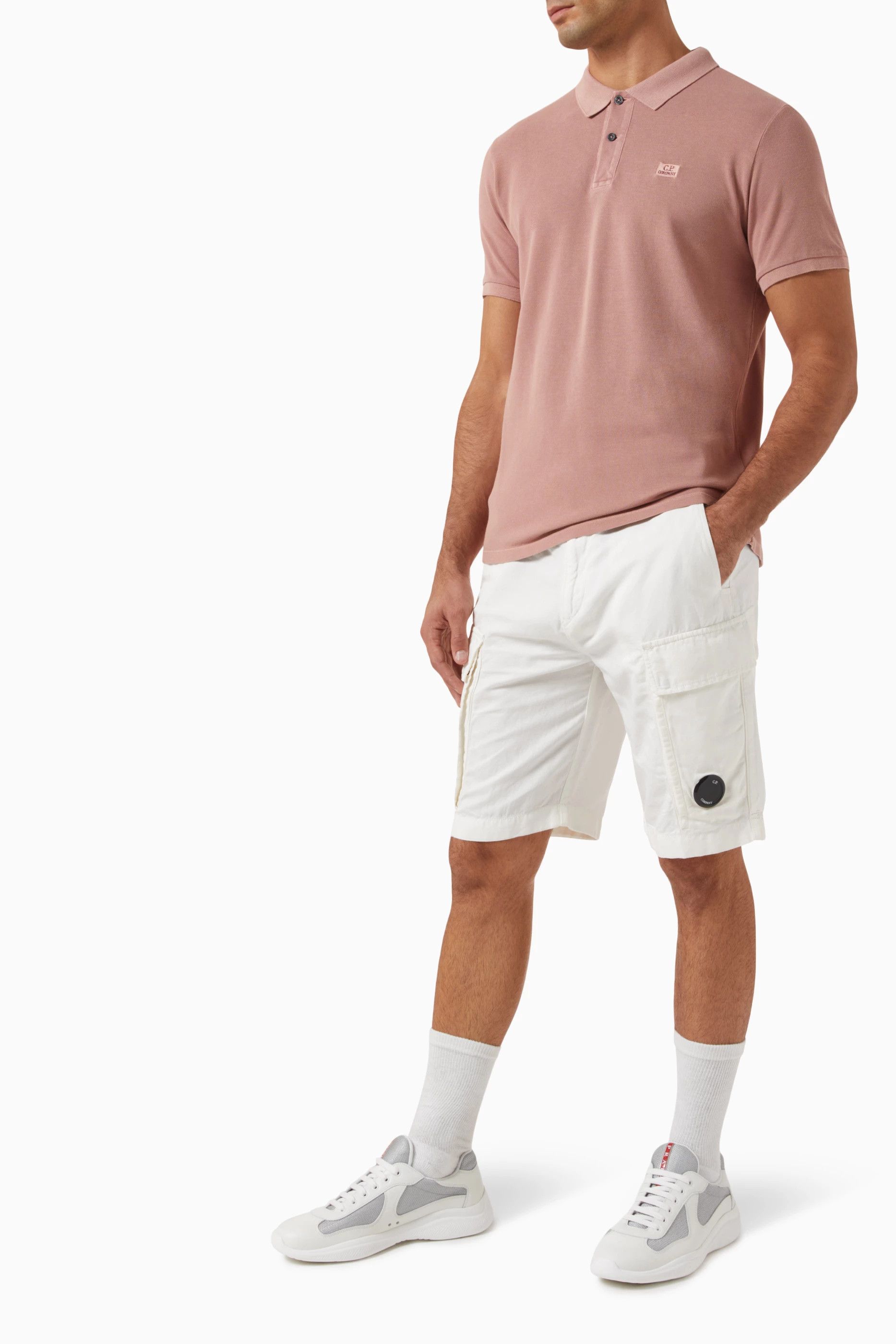 C.P. Company o1y1224 Logo Polo T-Shirt in Pink Size US L / EU 52-54 / 3 - 2 Thumbnail