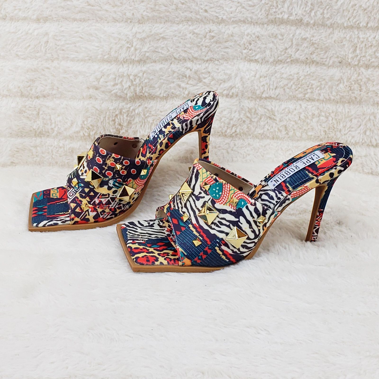 Other Popo Slip On Square Open Toe High Heel Clogs Mules Slides Mu Size US 7 / IT 37 - 2 Thumbnail
