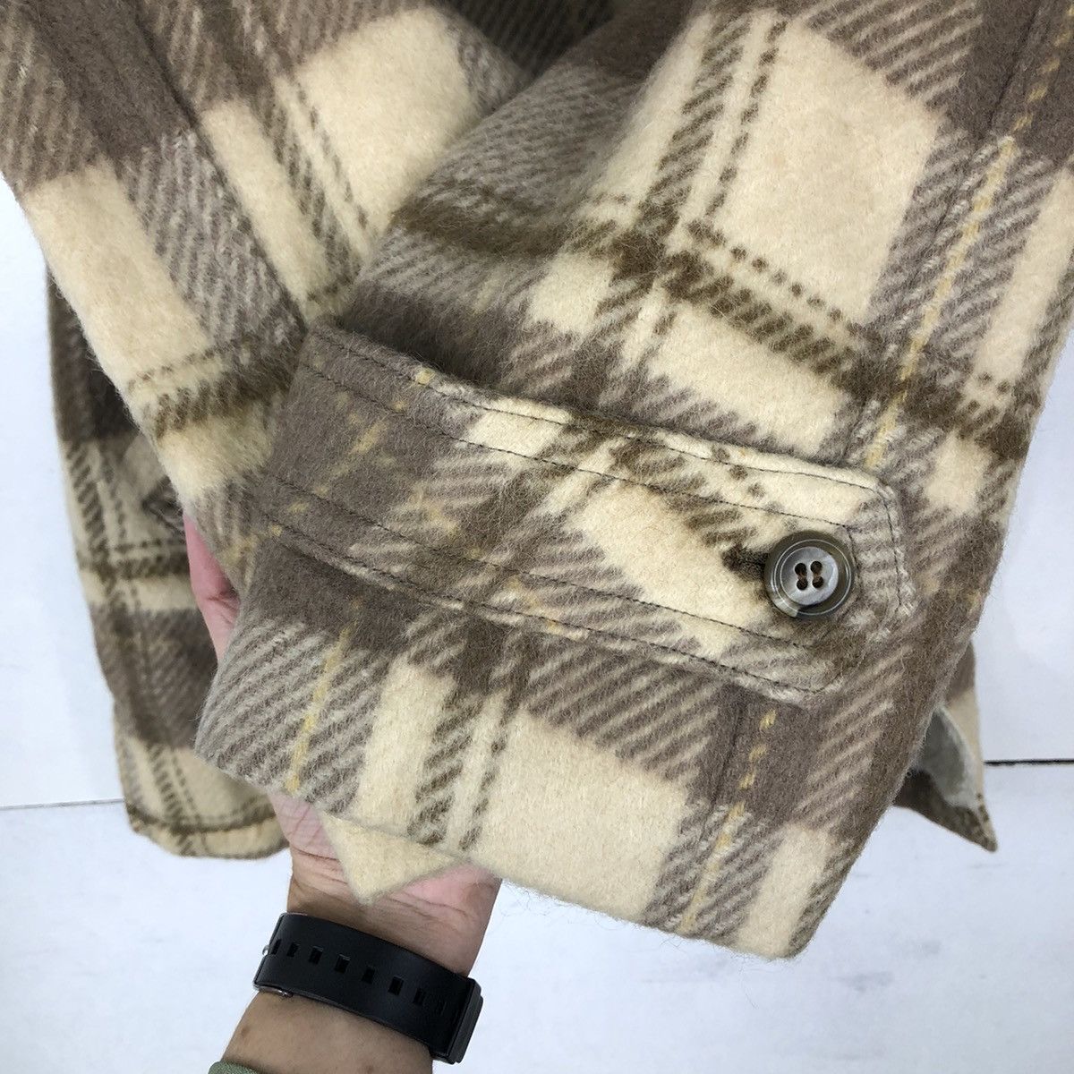 Flannel 🔥VINTAGE FLANNEL JACKET TARTAN DESIGN WOOL MINK FUR LINING Size US L / EU 52-54 / 3 - 11 Thumbnail