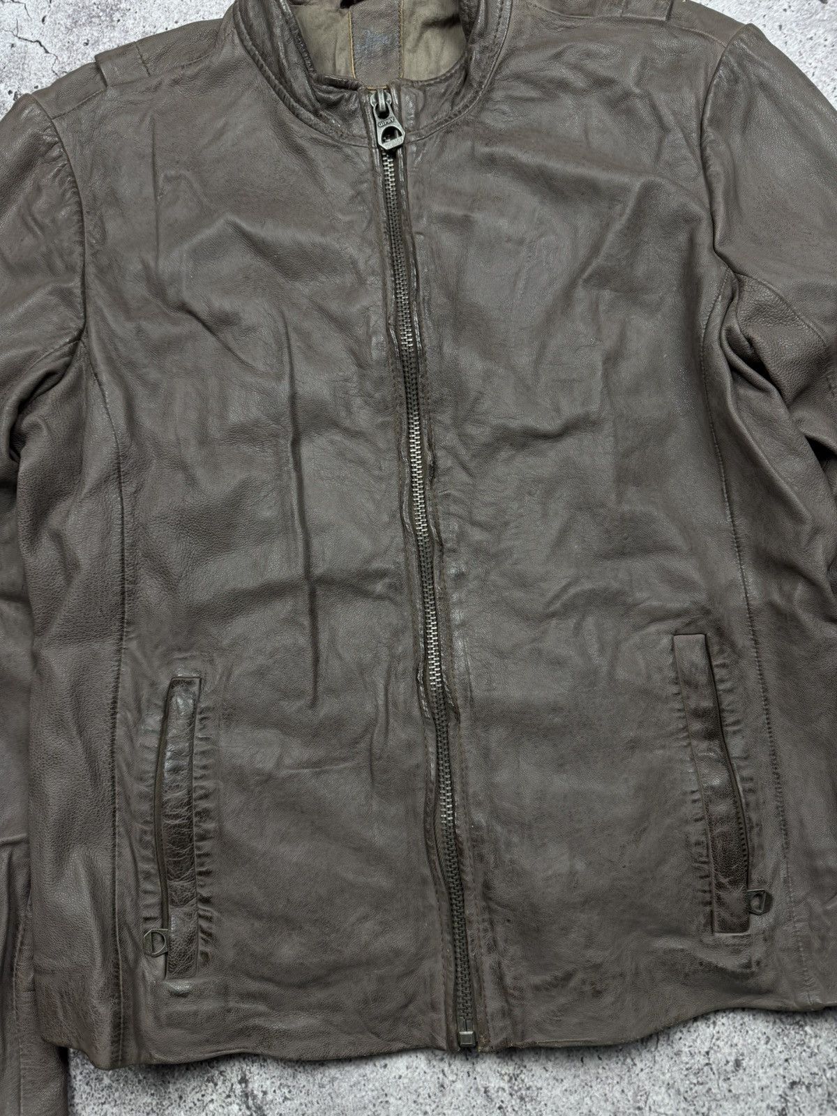 Japanese Brand Vintage Brown Leather Jacket Acne Carol Christian Poell styl Size US S / EU 44-46 / 1 - 4 Thumbnail