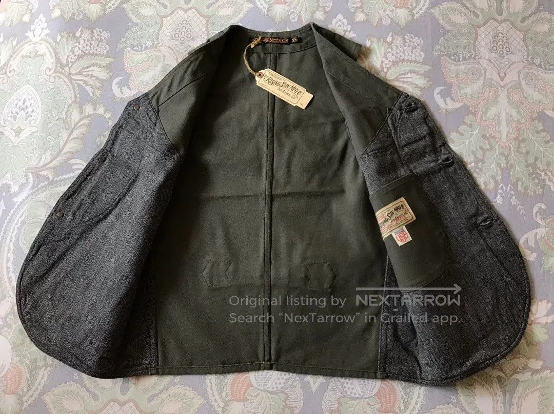 Rising Sun & Co. Rising Sun Canvas Work Vest Moss Green. Size US XS / EU 42 / 0 - 3 Thumbnail