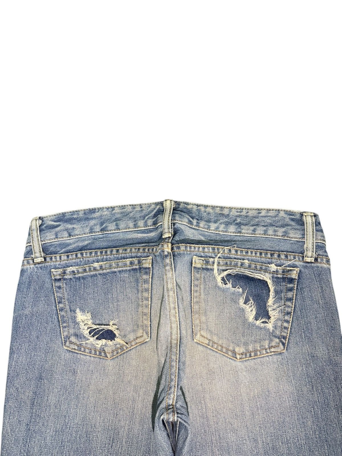 MOUSSY Vintage Japanese Moussy Sashiko Distress Bootcut Jeans Size 29" - 4 Thumbnail