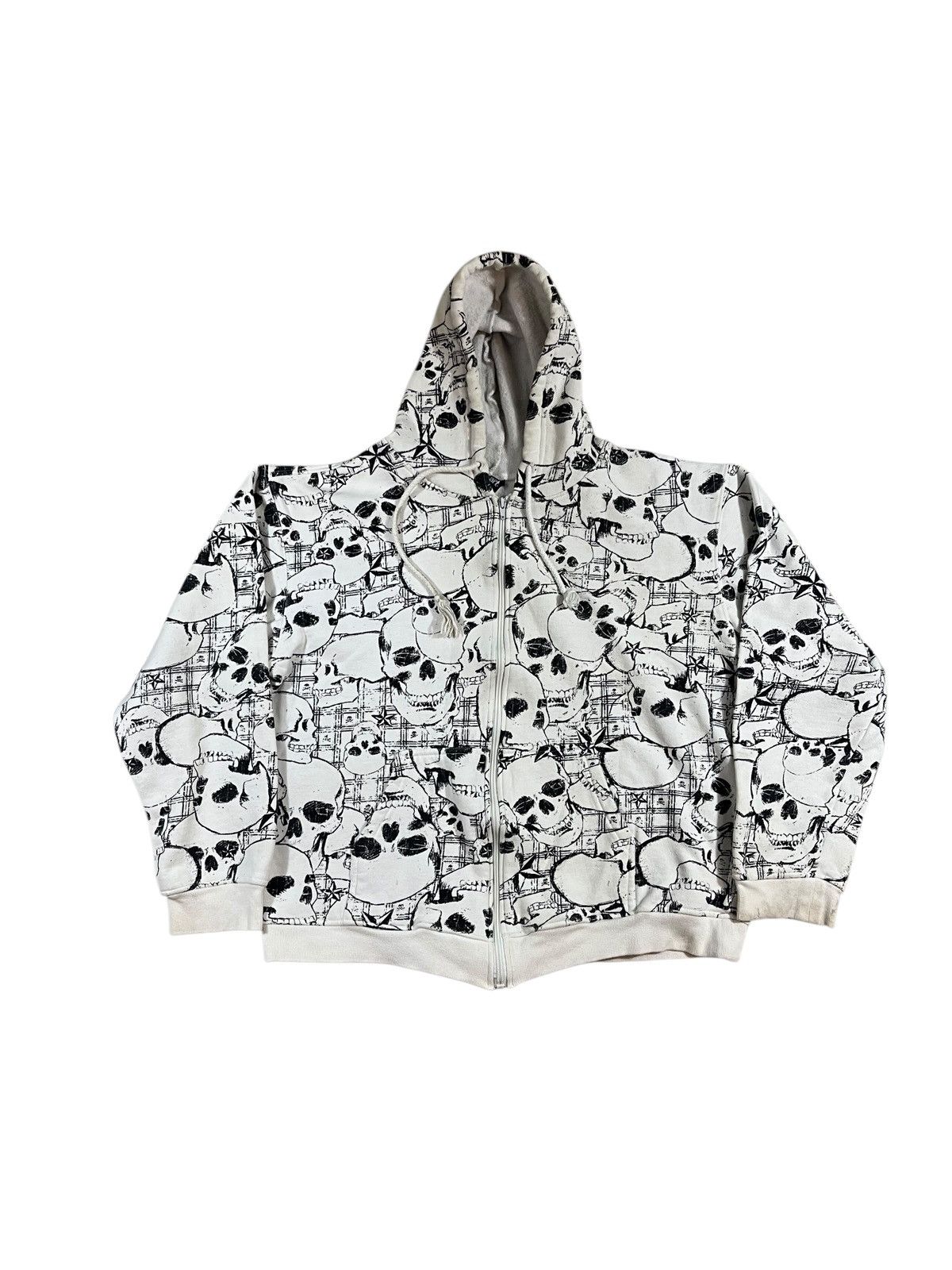 トップス 2000s archive scull cross zip jacket YUNZSXJY Womens Men Zip Up Grunge Hoodie Cross Print Jacket