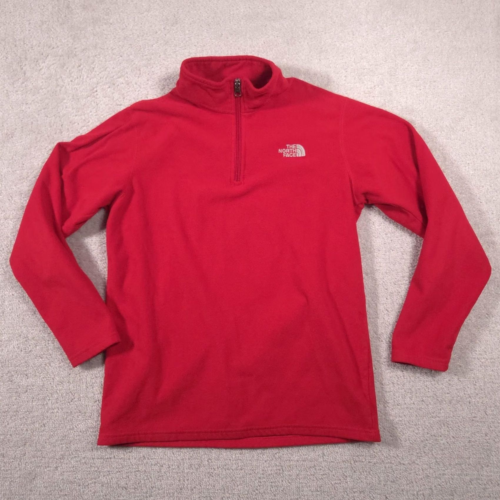 The North Face The North Face Pullover Womens XS Red Fleece 1/4 Zip Mock Neck Long Sleeve Size XL / US 12-14 / IT 48-50 - 2 Thumbnail