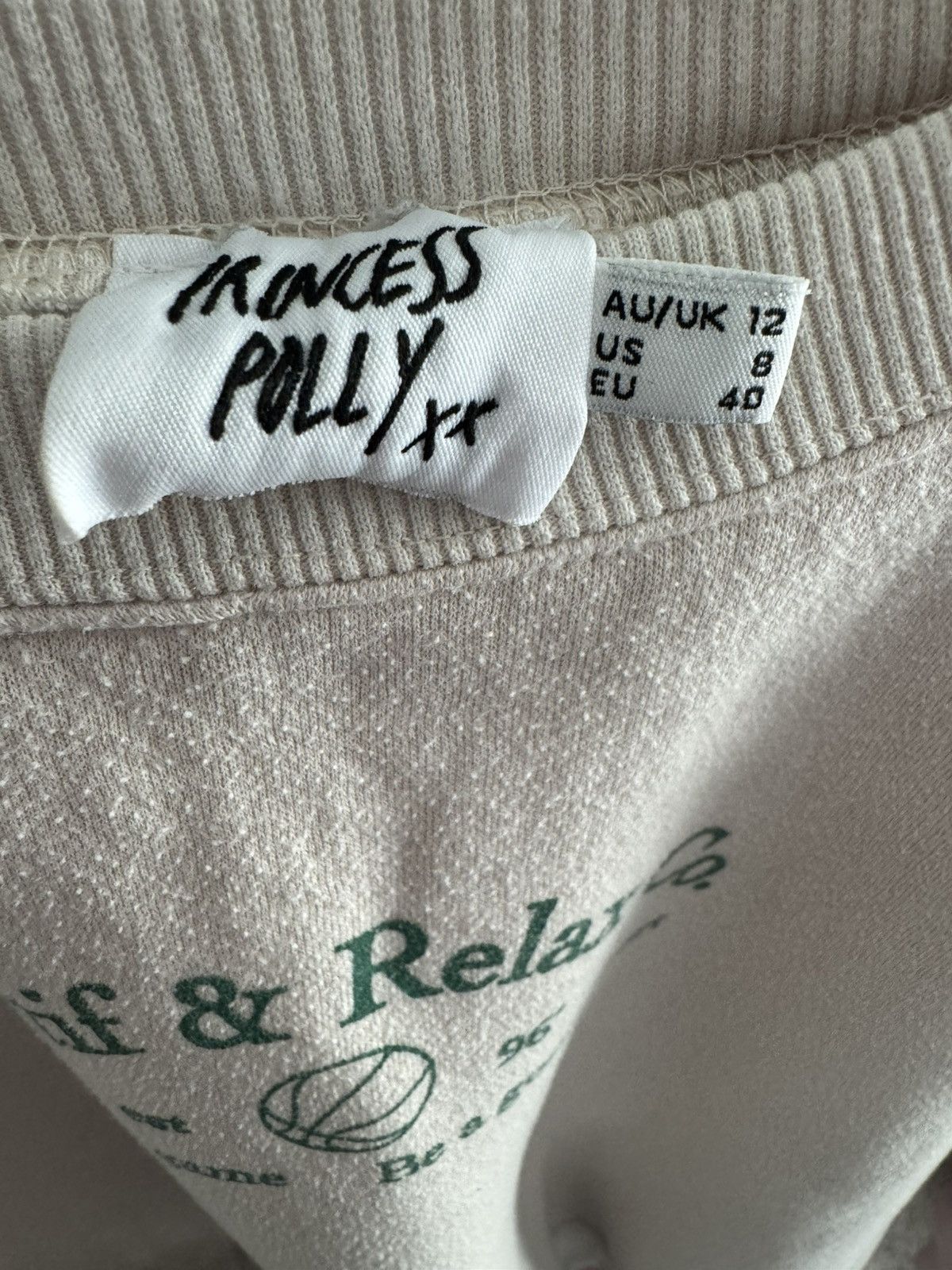 PRINCESS POLLY princess polly mvp oversized crewnec cream sportif off white Size M / US 6-8 / IT 42-44 - 4 Thumbnail