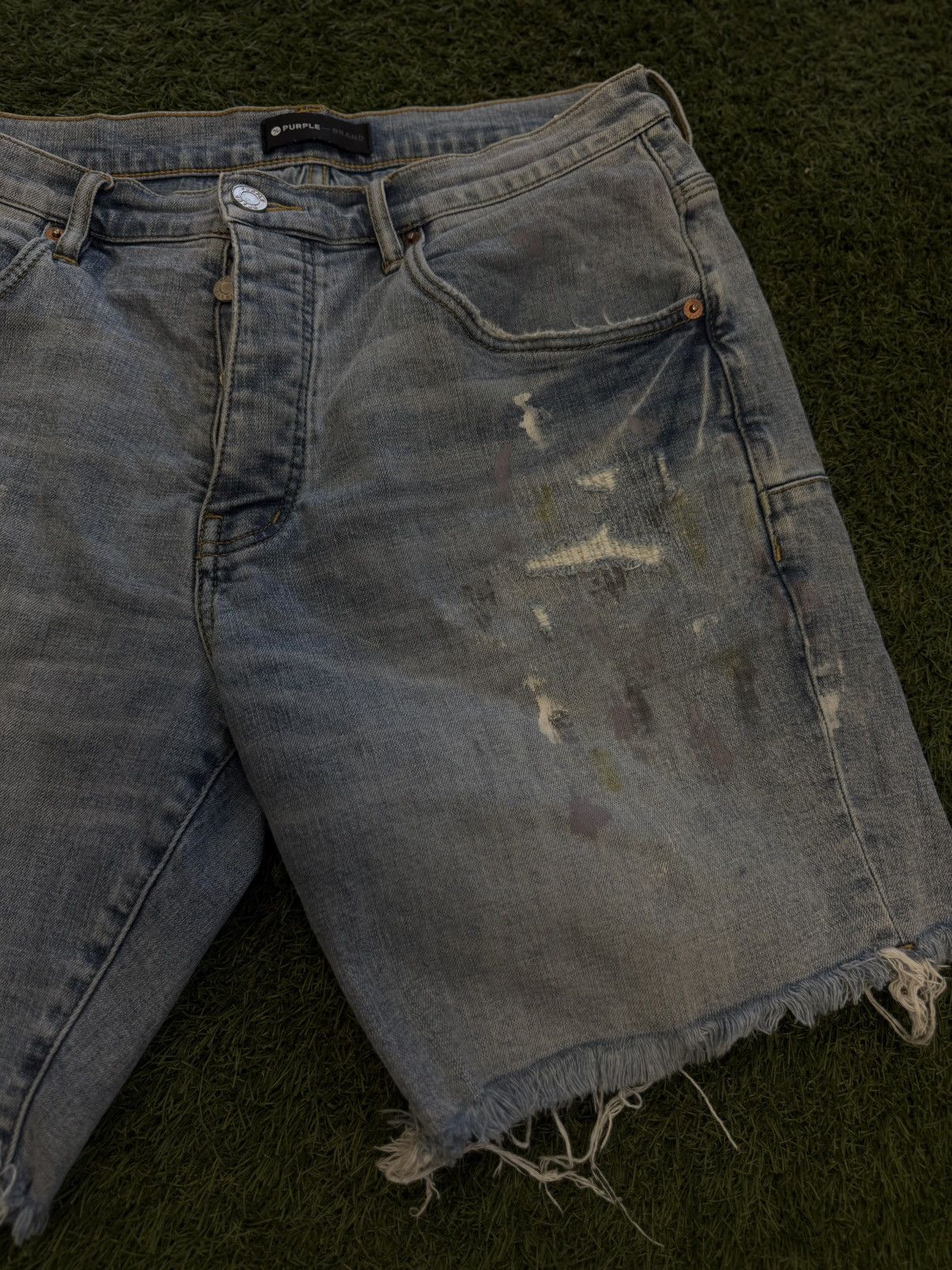 Purple Purple Denim Jeans Size 33 Messy Look 🧼 Size US 33 - 2 Thumbnail