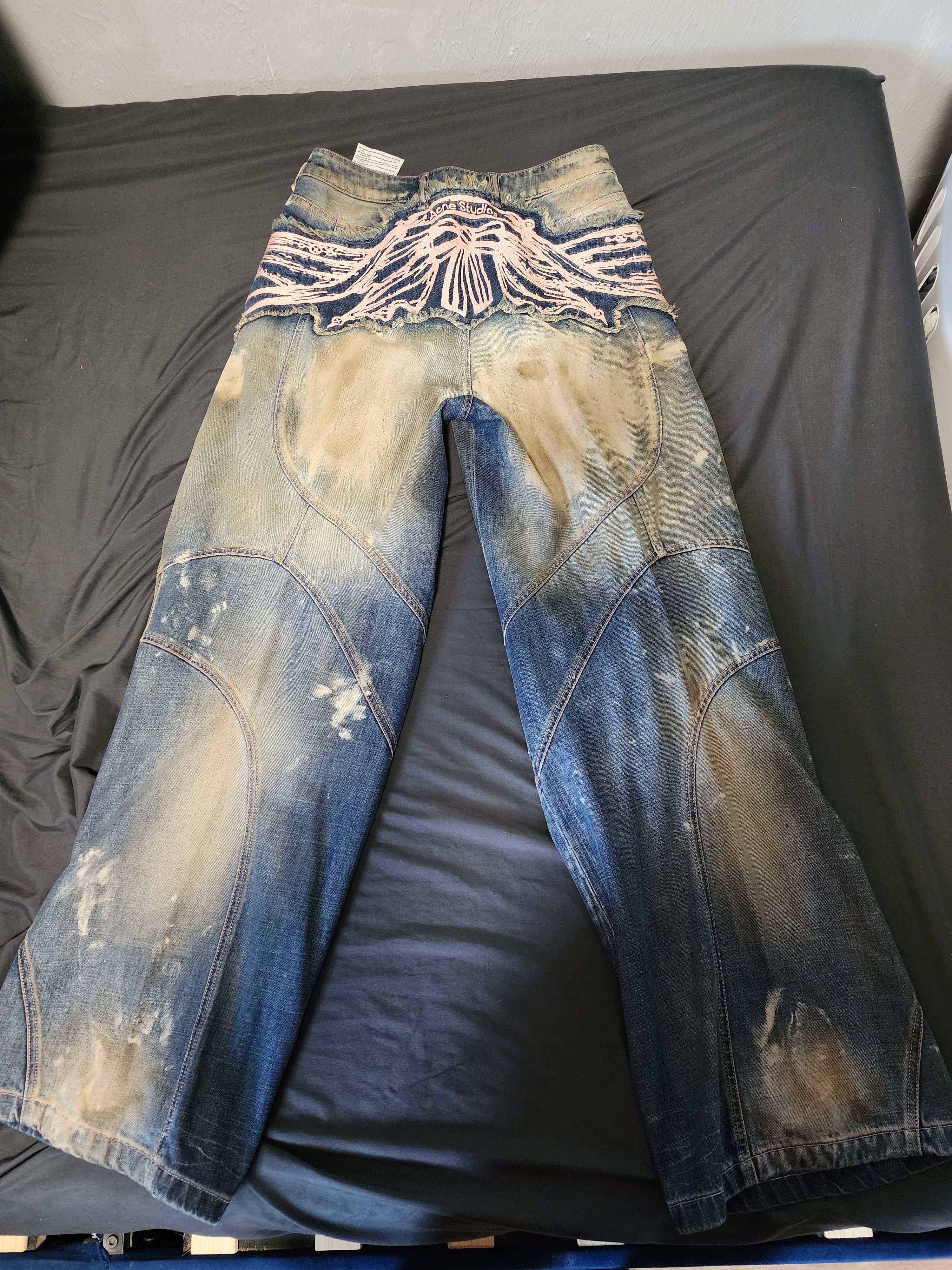 Acne Studios FW24 denim with pink embroidered Size US 34 / EU 50 - 2 Thumbnail