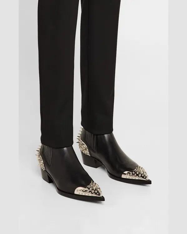 Christian Louboutin oc11z0126 Cheliviss Meteor Leather Boot in Black Size US 7 / EU 40 - 5 Thumbnail