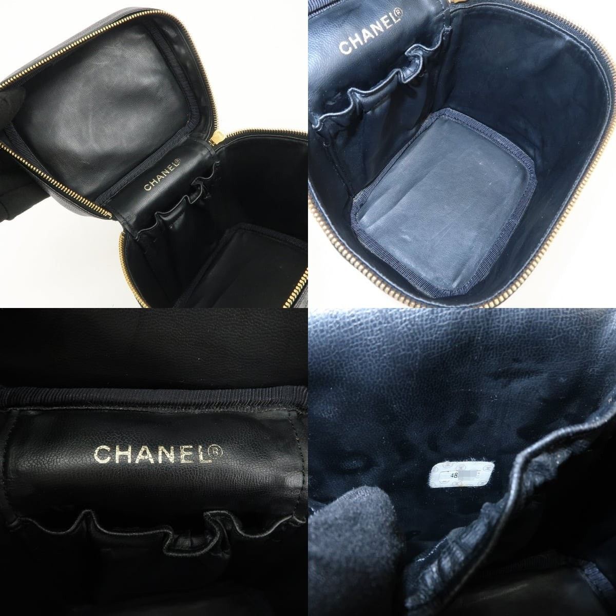 Chanel Chanel Vanity Case Caviar Leather Cosmetic Pouch Black Size ONE SIZE - 7 Thumbnail