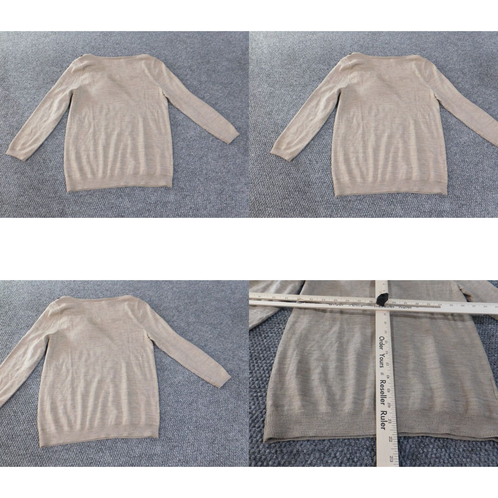 Loft LOFT Sweater Small Beige Womens Beaded Rhinestone Wool Acrylic Pullover Round Neck Long Sleeve Knit Regular Size S Casual Modern Designer Fall Winter Size S / US 4 / IT 40 - 8 Thumbnail