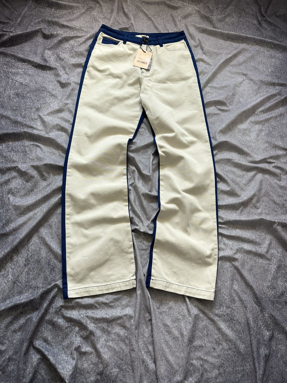 Paloma Wool Paloma Wool Dax Pant EU38 Cream Blue Straight High Waist Size 26" / US 2 / IT 38 - 1 Thumbnail