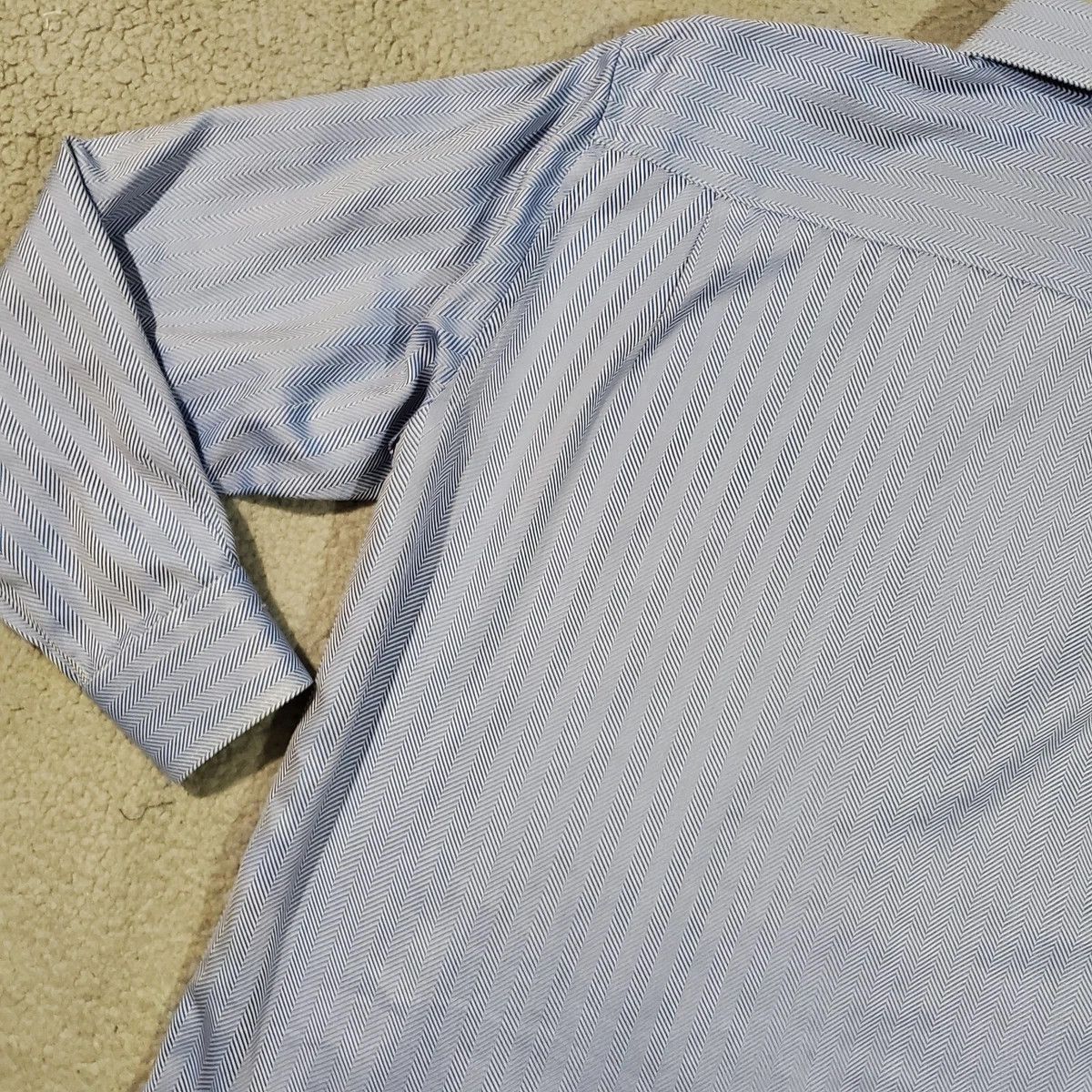 Paul Smith Paul Smith Mens Large Blue White Herringbone LS Dress Shirt Size US L / EU 52-54 / 3 - 9 Thumbnail