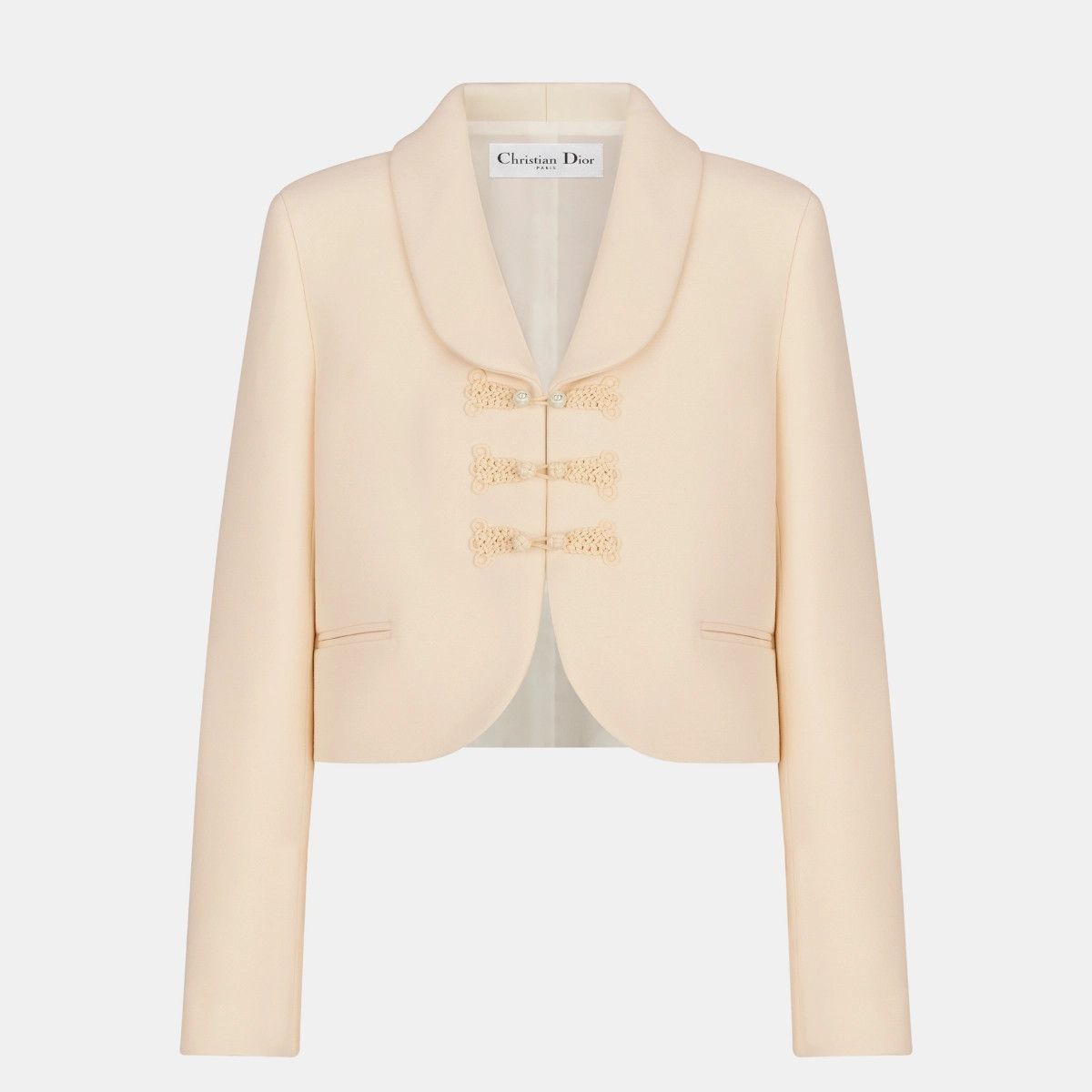 Dior o1bcso1str0225 Jacket with Brandenburg Closure in Ecru Size M / US 6-8 / IT 42-44 - 1 Thumbnail