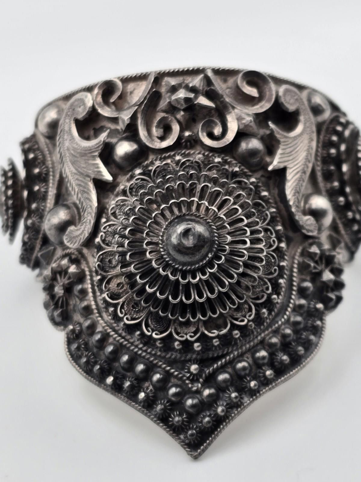 Other Vintage Sterling Silver Dancer’s Cuff Ornate Filigree 30-50s Size ONE SIZE - 7 Thumbnail