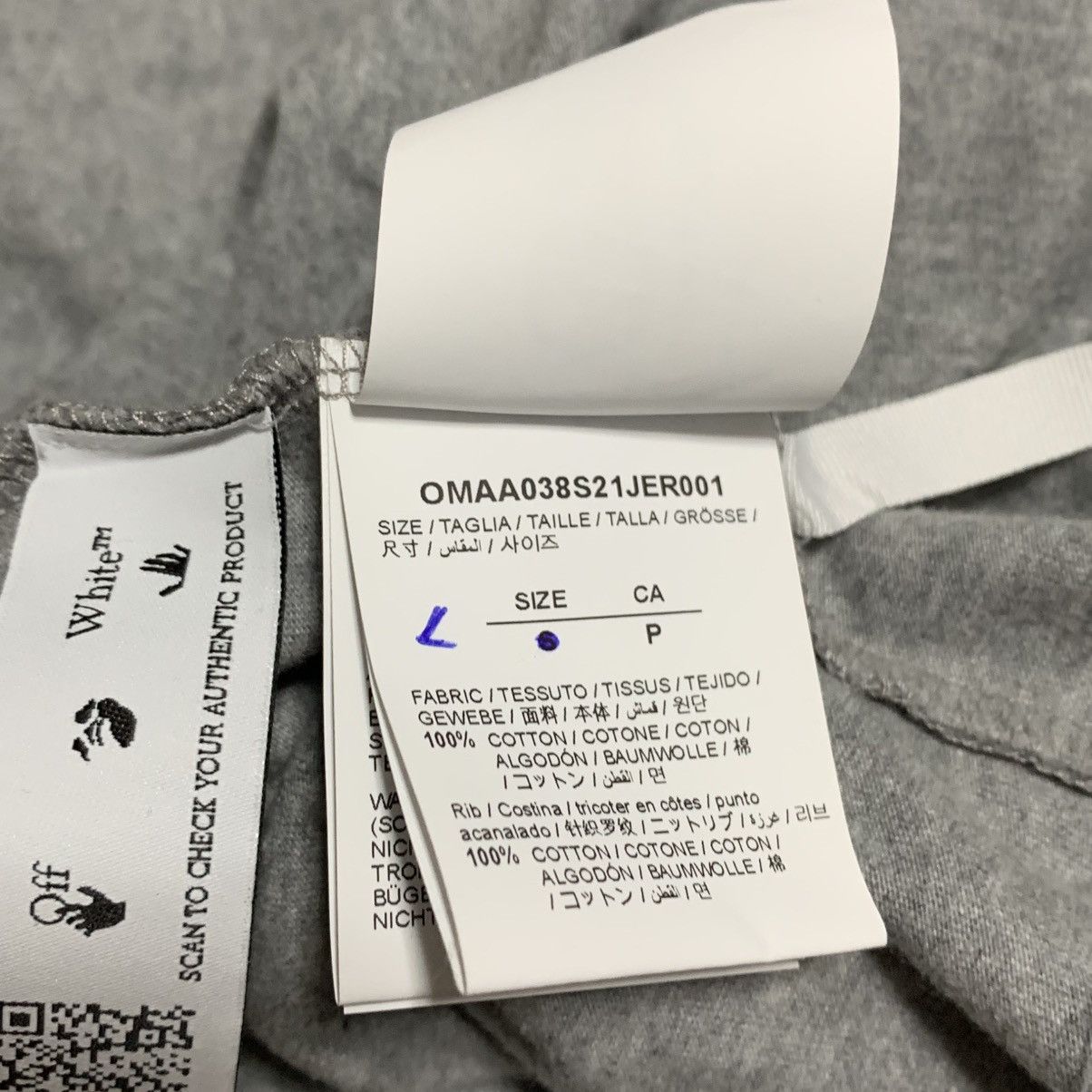 Off-White Off White Large Blue Marker Grey Tee Virgil Abloh Size US L / EU 52-54 / 3 - 8 Thumbnail