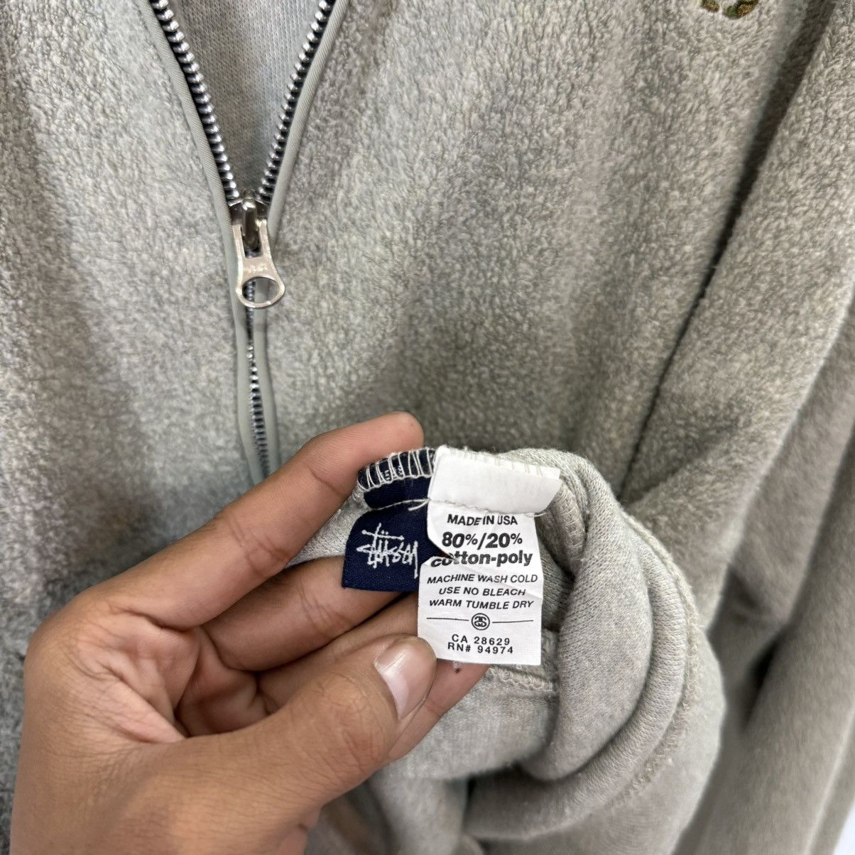 Stussy Vintage STUSSY JAPAN fleece wool jacket zip camo logo Size US S / EU 44-46 / 1 - 7 Thumbnail