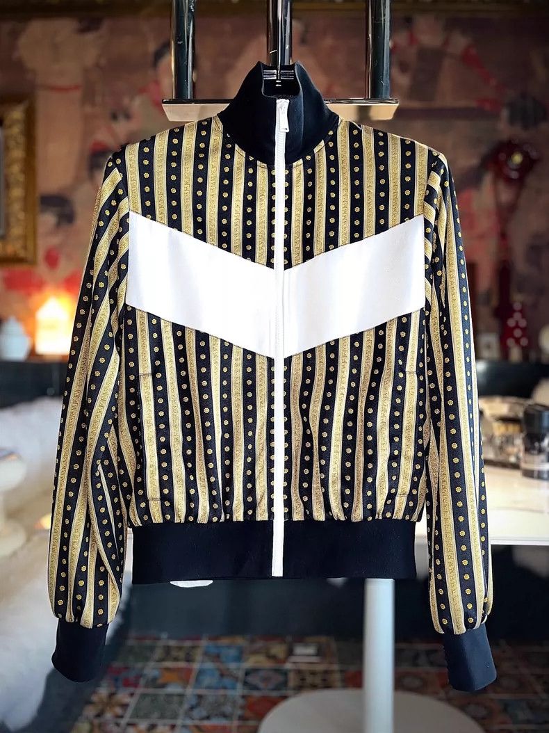 Versace Versace High-necked striped yellow-black long-sleeved coat Size US M / EU 48-50 / 2 - 2 Thumbnail