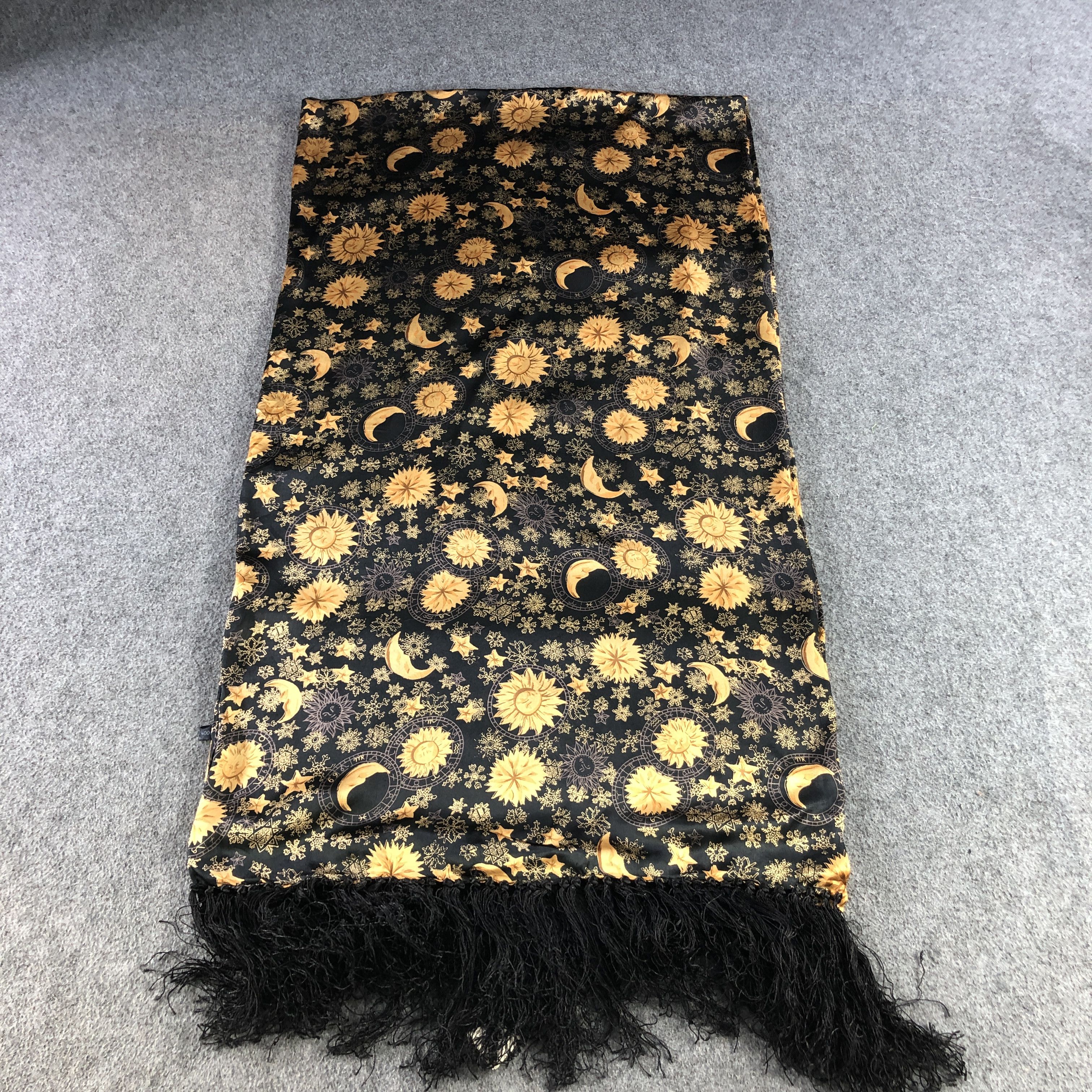 Japanese Brand Vintage Astrology Silk Scarf Muffler Stole V2910 Size ONE SIZE - 2 Thumbnail