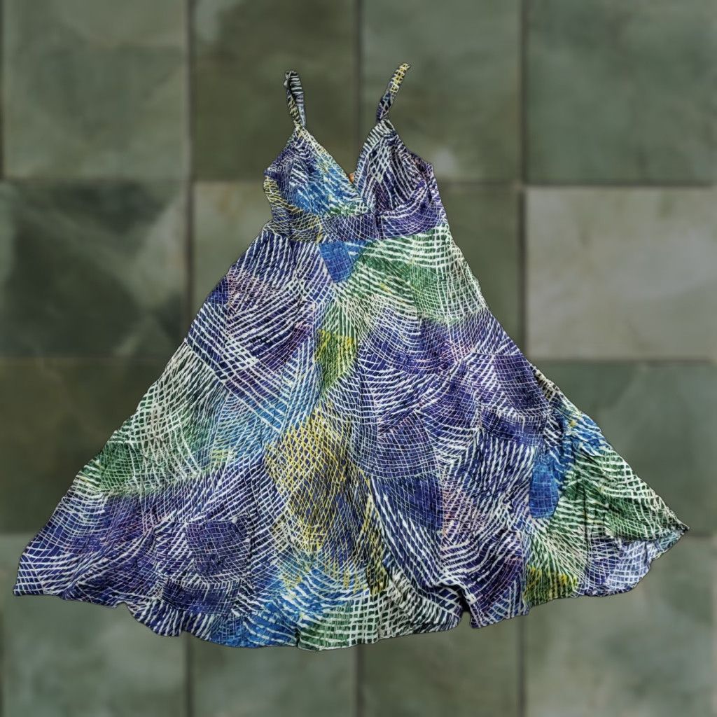 Jams World Jams World Dress Sundress Womens Small Blue Hibiki Rayon Hawaii USA Abstract Size S / US 4 / IT 40 - 1 Thumbnail