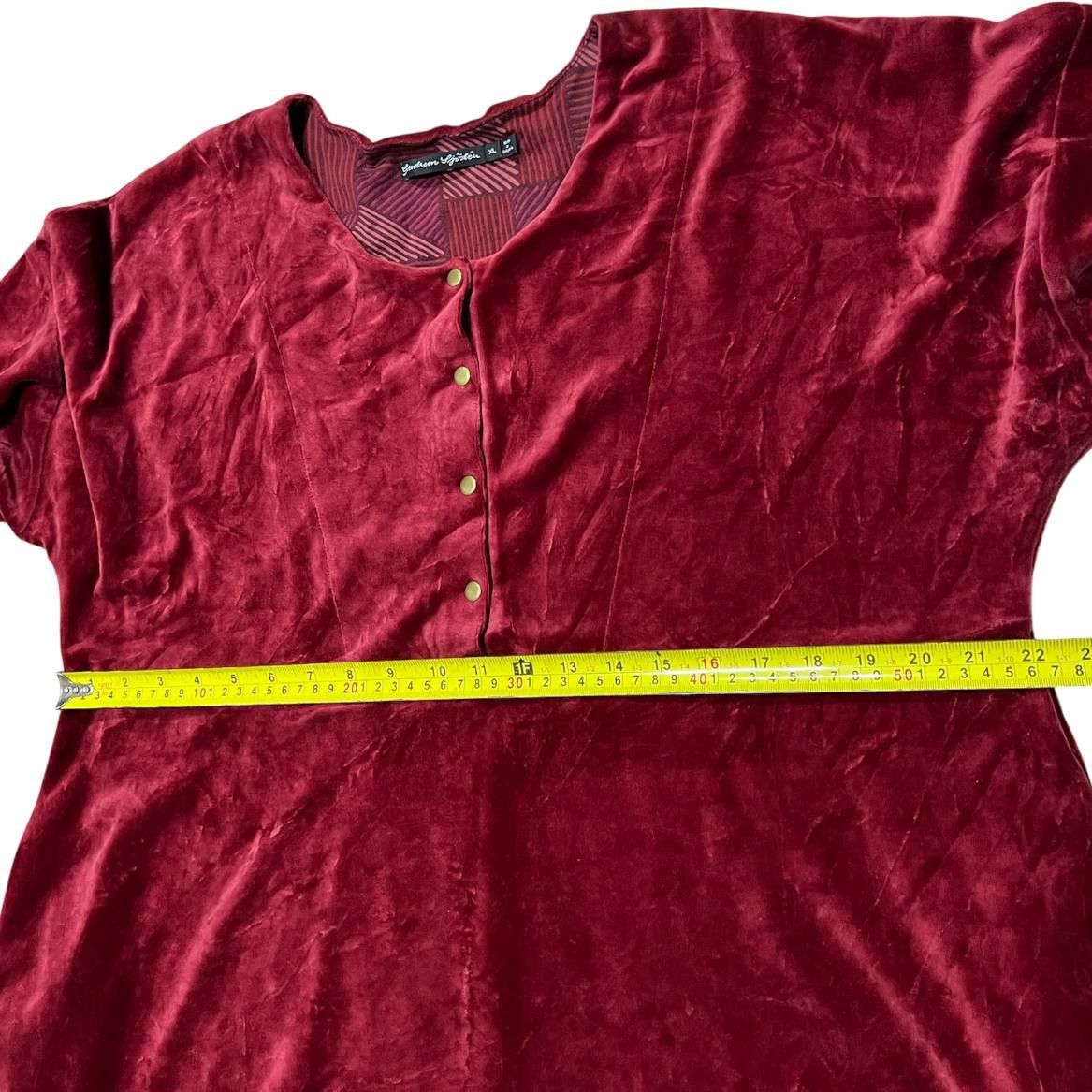 Gudrun Sjoden GUDRUN SJODEN RED ORGANIC COTTON VELOUR TOP POCKETS TUNIC XL Size XL / US 12-14 / IT 48-50 - 17 Thumbnail