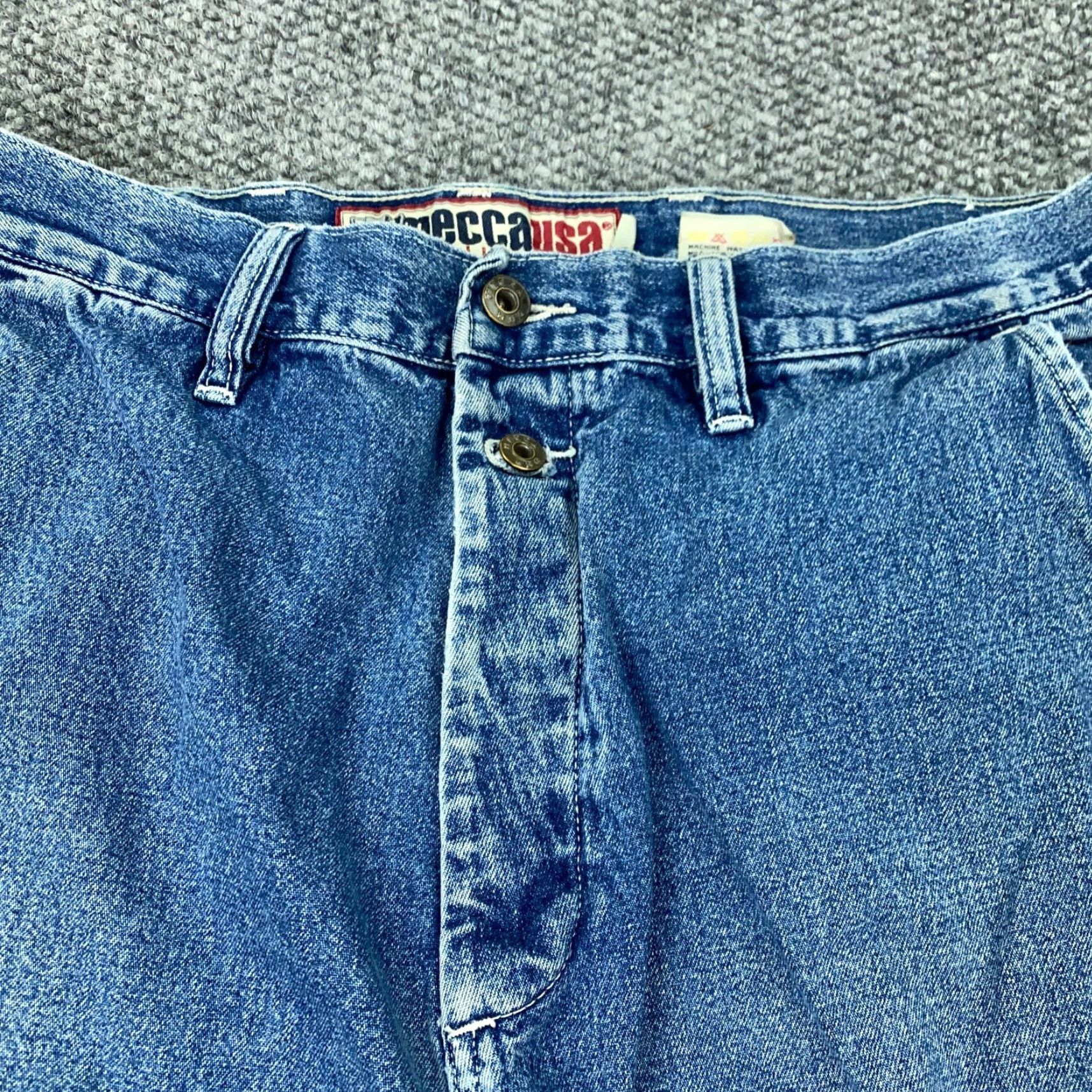Vintage VINTAGE Mecca Cargo Jeans Mens Size 38 Straight Fit Denim Distressed 90s Grunge Baggy Skater Size US 36 / EU 52 - 3 Thumbnail