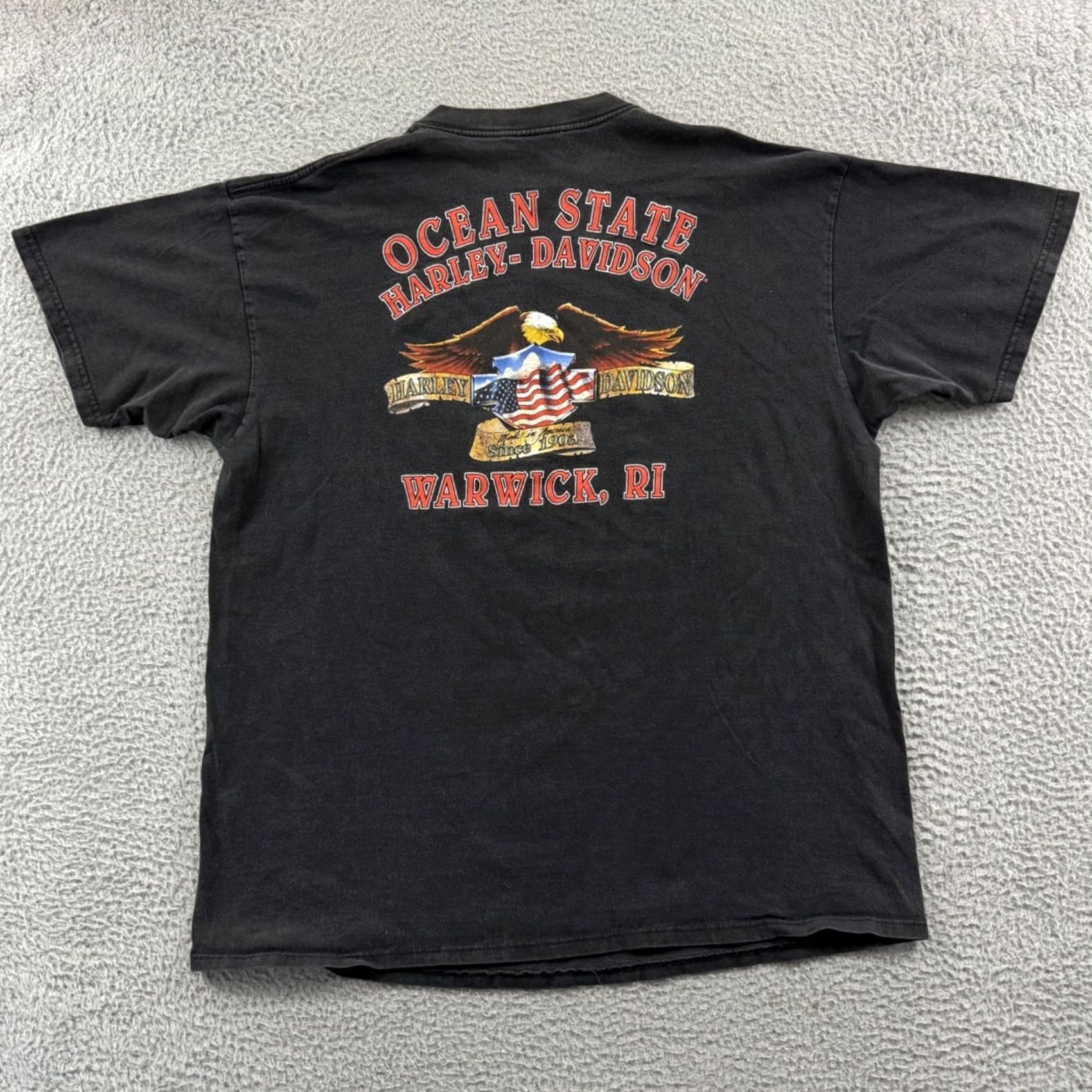 Harley Davidson VINTAGE Harley-Davidson Shirt Mens XL Black 90s Biker Motorcycle Graphic Print Crew Neck Short Sleeve Size US XL / EU 56 / 4 - 7 Thumbnail