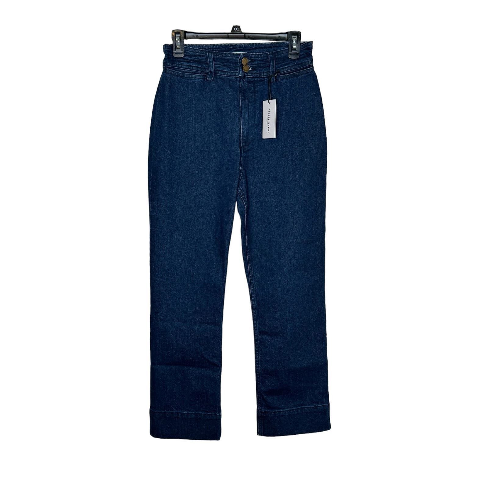 image of Apiece Apart Women's Jeans Baha Straight Leg High-Rise 6 NWT in Blue (Size 29)
