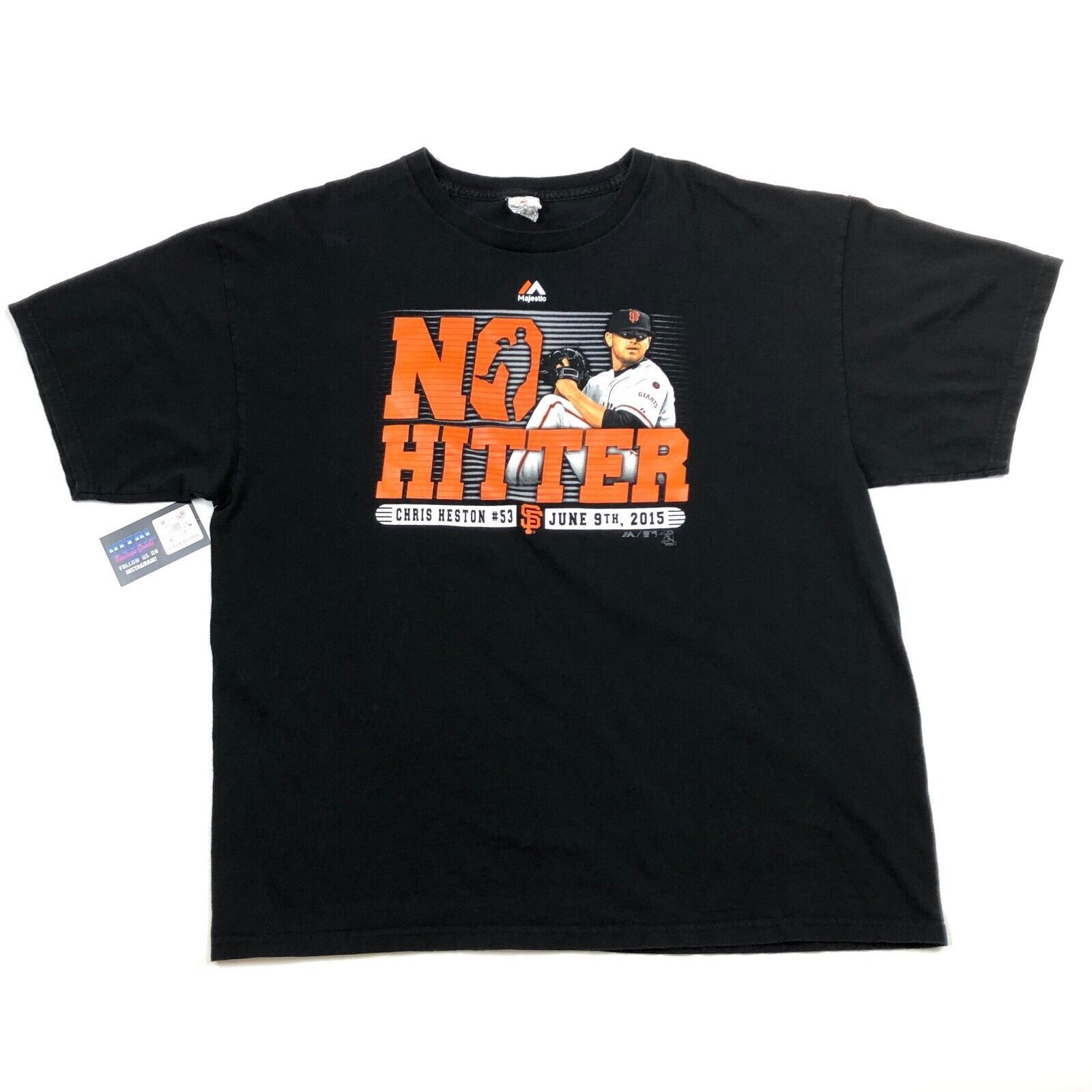 MLB × Vintage 2015 MLB SF Giants Chris Heston No Hitter Baseball Tee XXL Size US XXL / EU 58 / 5 - 1 Thumbnail