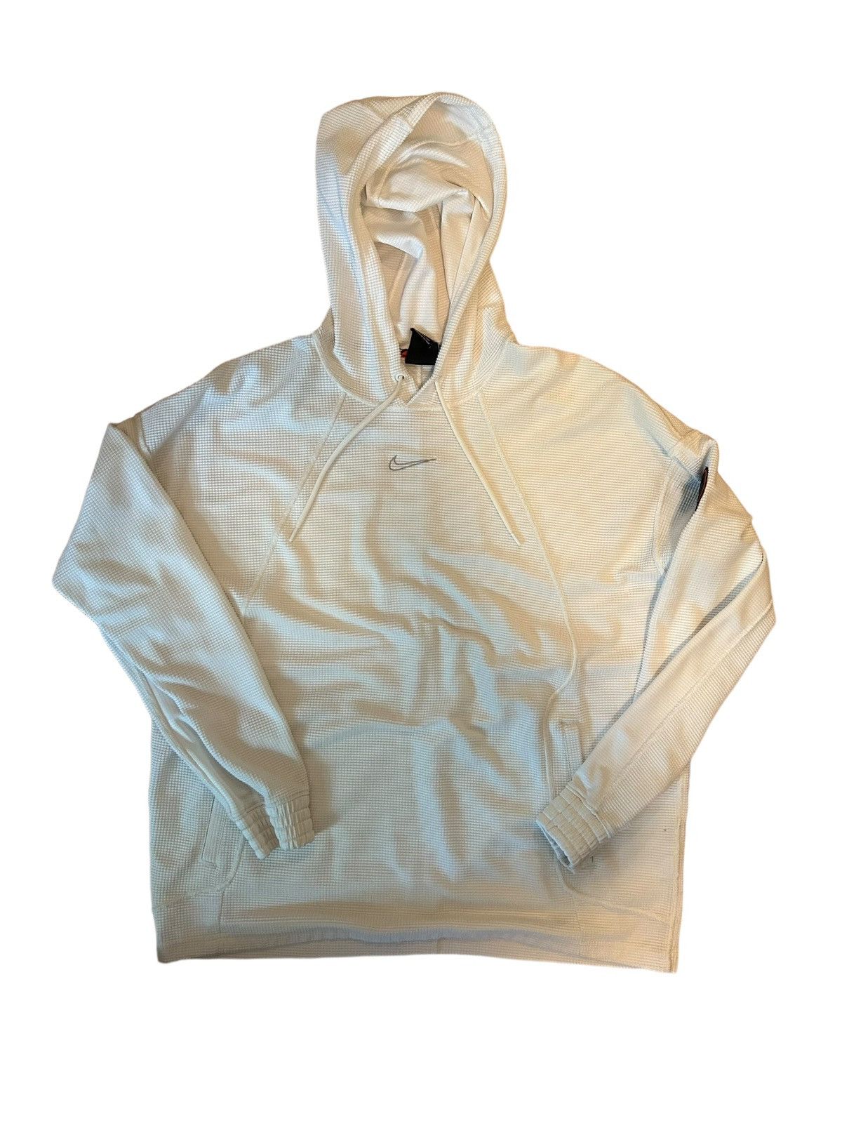 Nike × Vintage WHITE NIKE CENTER SWOOSH HOODIE Size US L / EU 52-54 / 3 - 1 Thumbnail